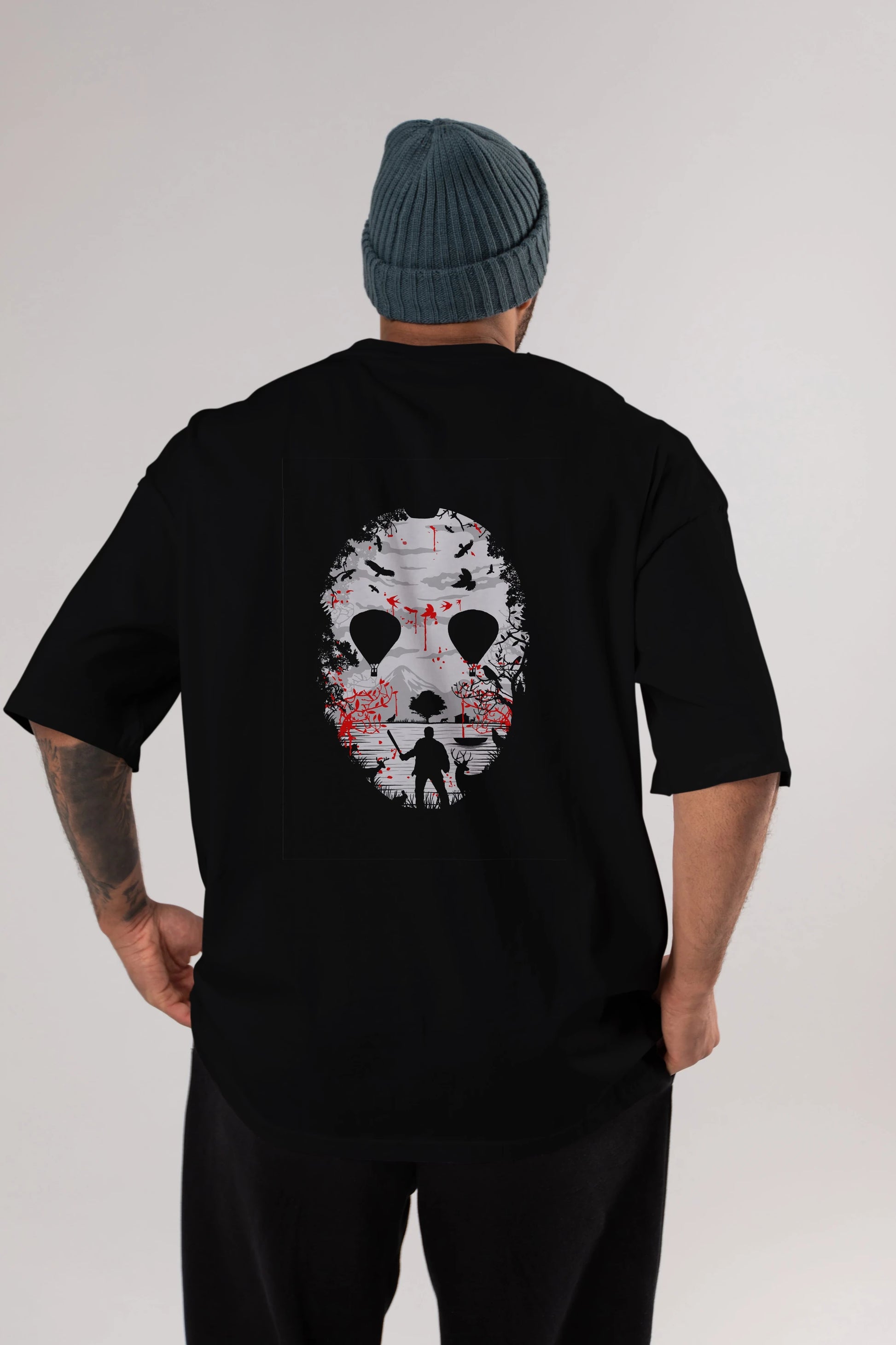 Crystal Lake Arka Baskılı Oversize t-shirt %100 pamuk Erkek Kadın Unisex