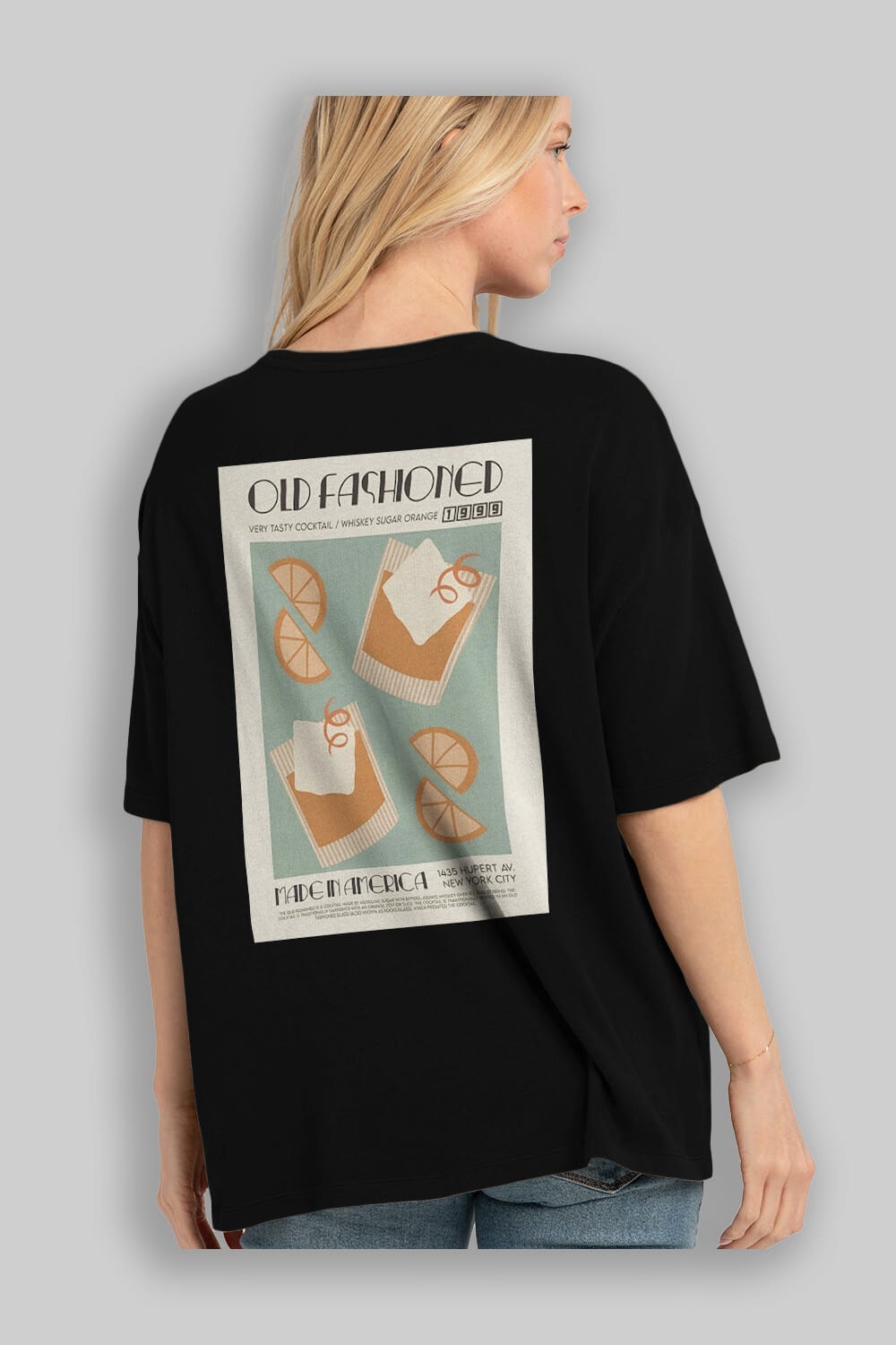 Old Fashioned 2 Arka Baskılı Oversize t-shirt Erkek Kadın Unisex %100 Pamuk Bisiklet Yaka tişort
