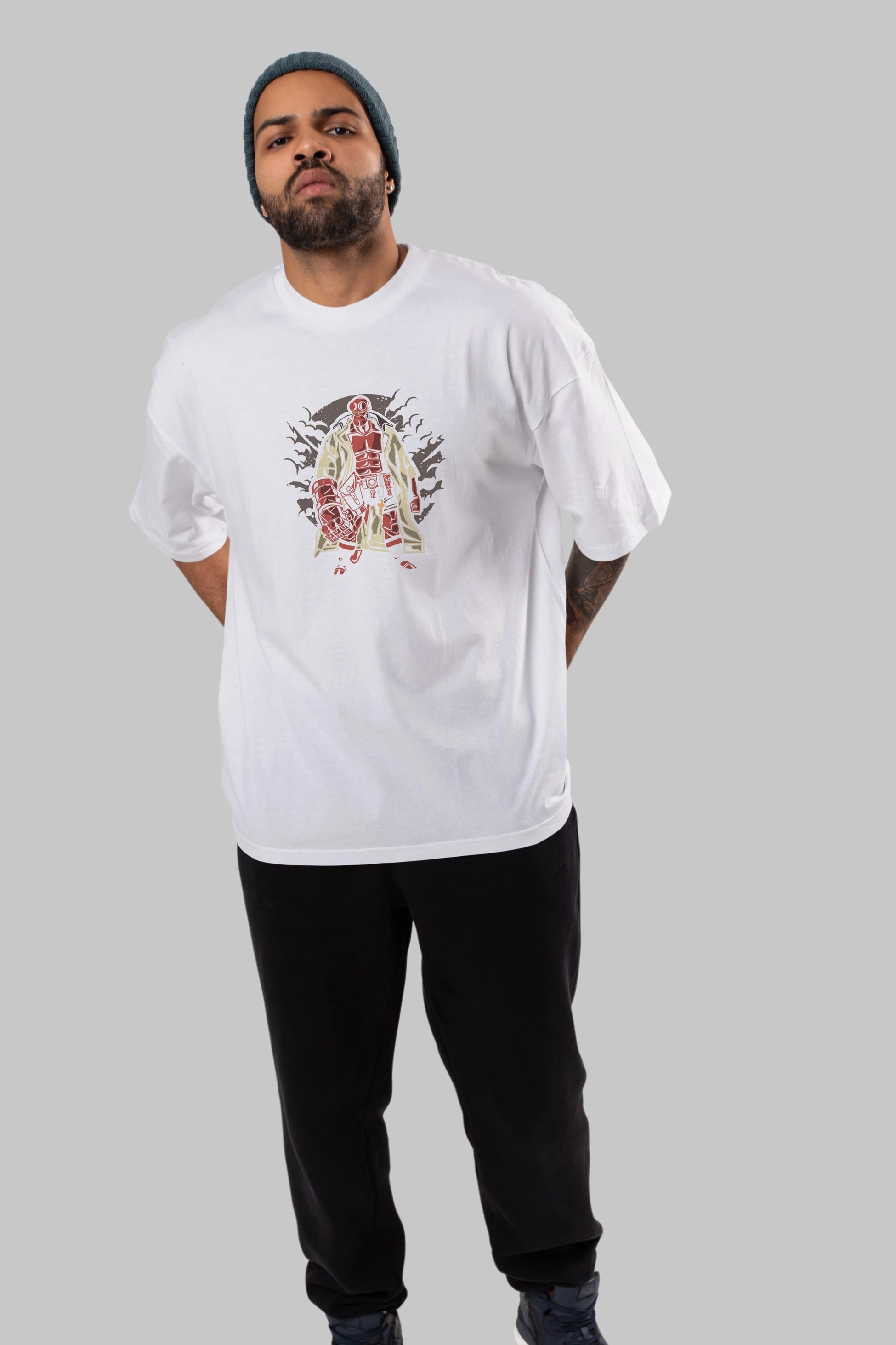 Hellboy Ön Baskılı Oversize t-shirt Erkek Kadın Unisex %100 Pamuk tişort