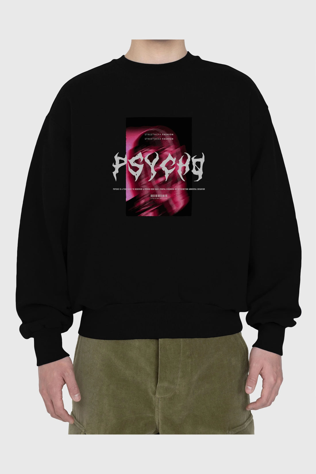 Psycho Streetwear Ön Baskılı Oversize Sweatshirt Erkek Kadın Unisex