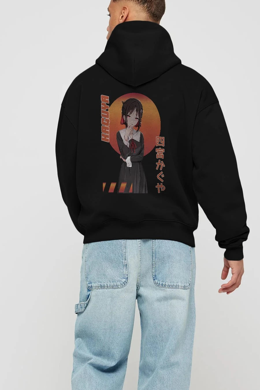 Kaguya Shinomiya 5 Anime Arka Baskılı Hoodie Oversize Kapüşonlu Sweatshirt Erkek Kadın Unisex