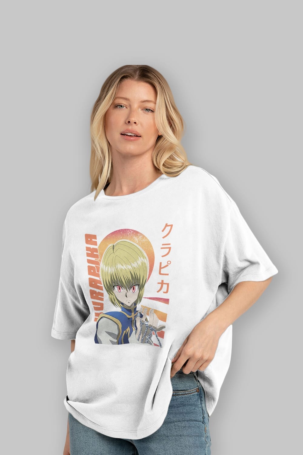 Kurapika 5 (2) Anime Ön Baskılı Oversize t-shirt %100 pamuk Erkek Kadın Unisex