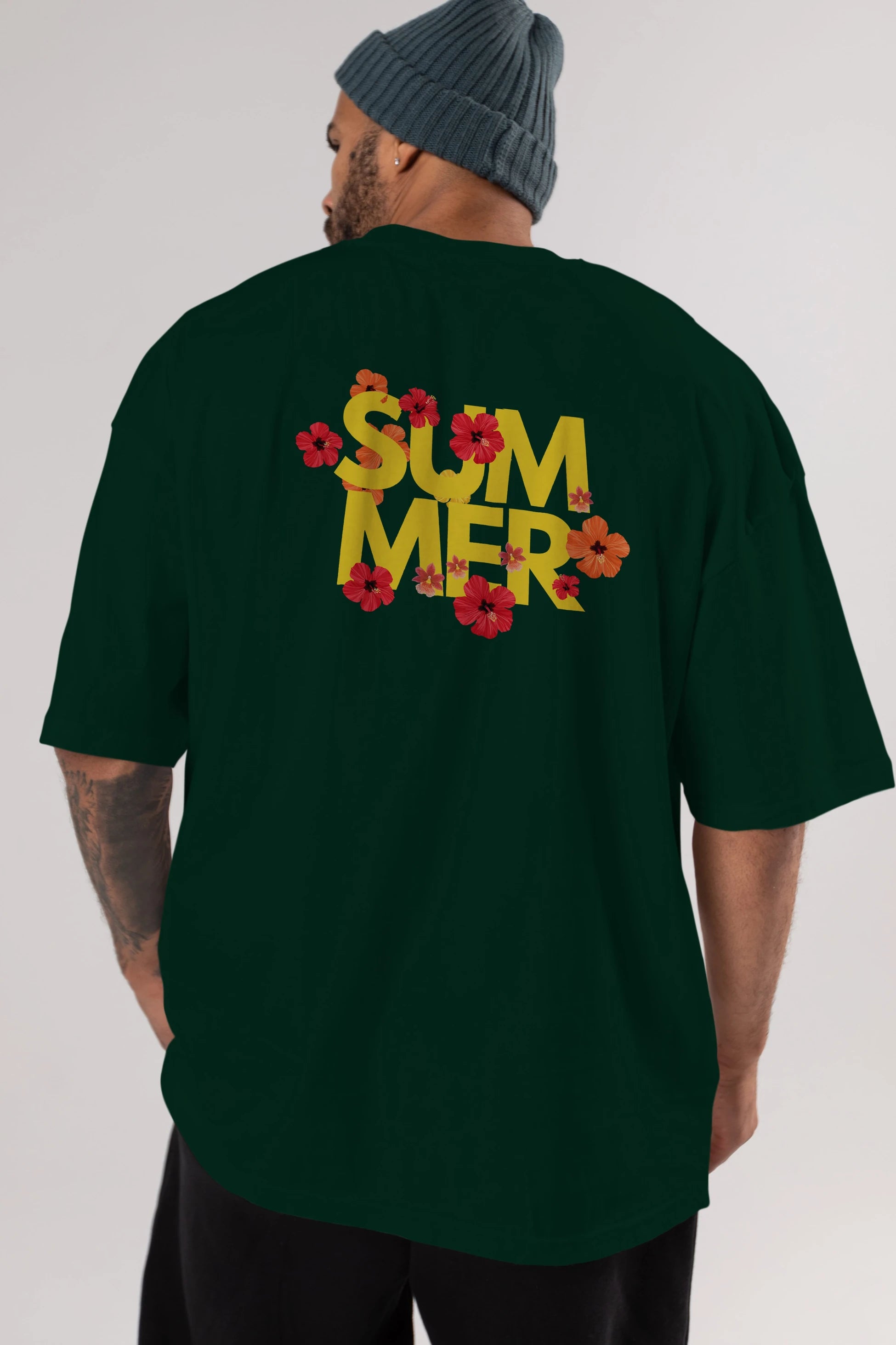 Summer Yazılı 2 Arka Baskılı Oversize t-shirt Erkek Kadın Unisex