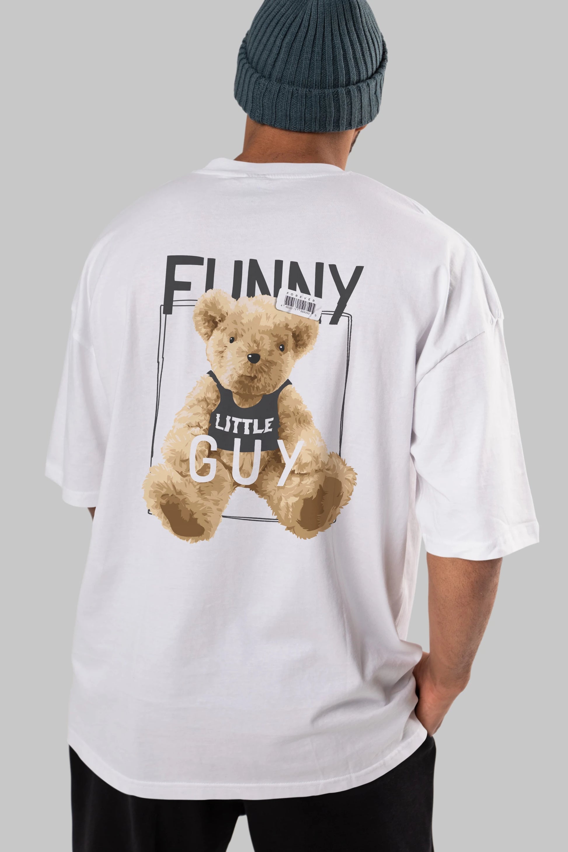 Teddy Bear Funny Arka Baskılı Oversize t-shirt Erkek Kadın Unisex %100 Pamuk