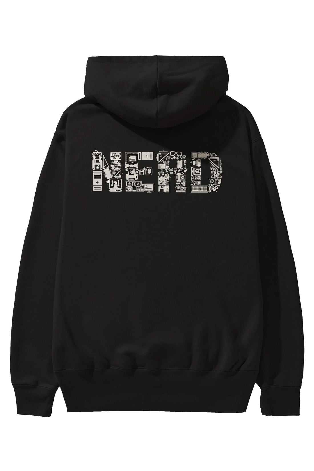 NERD Arka Baskılı Hoodie Oversize Kapüşonlu Sweatshirt Erkek Kadın Unisex