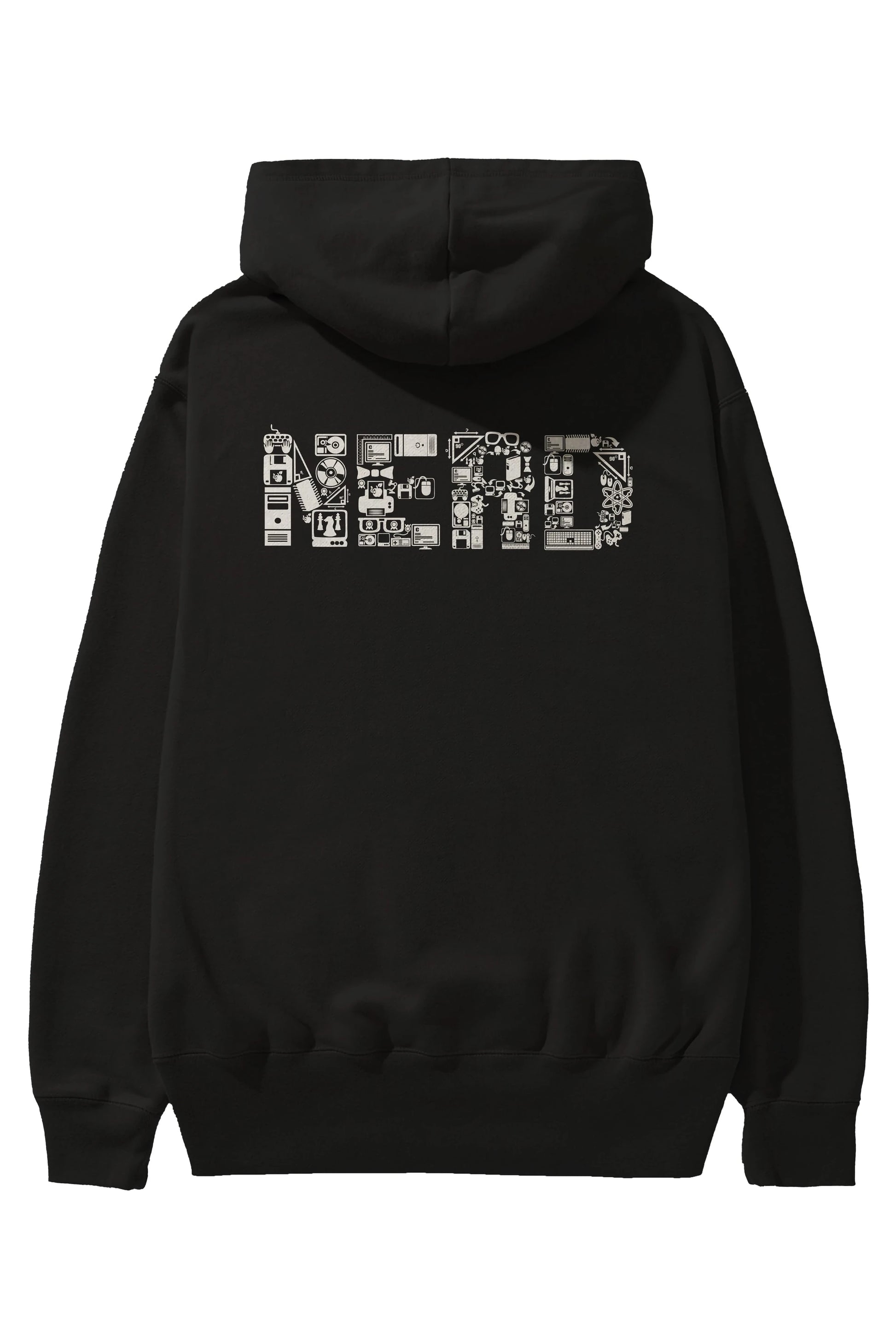 NERD Arka Baskılı Hoodie Oversize Kapüşonlu Sweatshirt Erkek Kadın Unisex