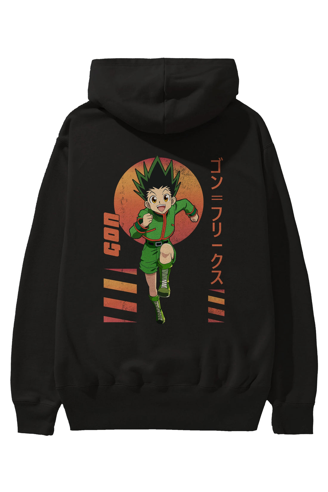 Gon Freecss HUNTER X HUNTER 2 Anime Arka Baskılı Hoodie Oversize Kapüşonlu Sweatshirt Erkek Kadın Unisex