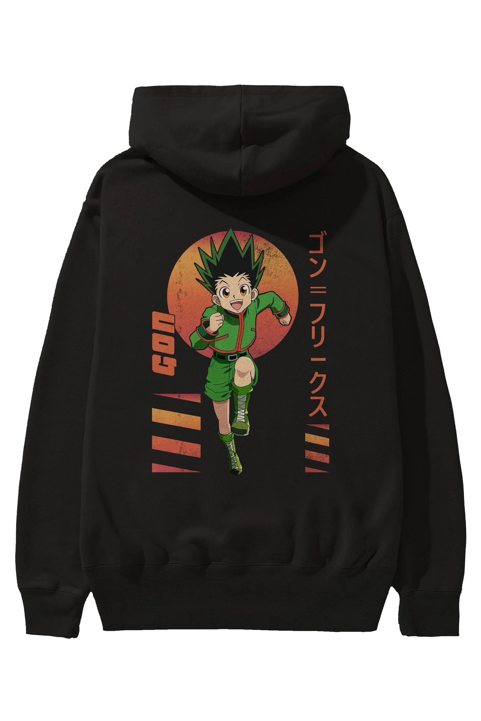 Gon Freecss HUNTER X HUNTER 2 Anime Arka Baskılı Hoodie Oversize Kapüşonlu Sweatshirt Erkek Kadın Unisex