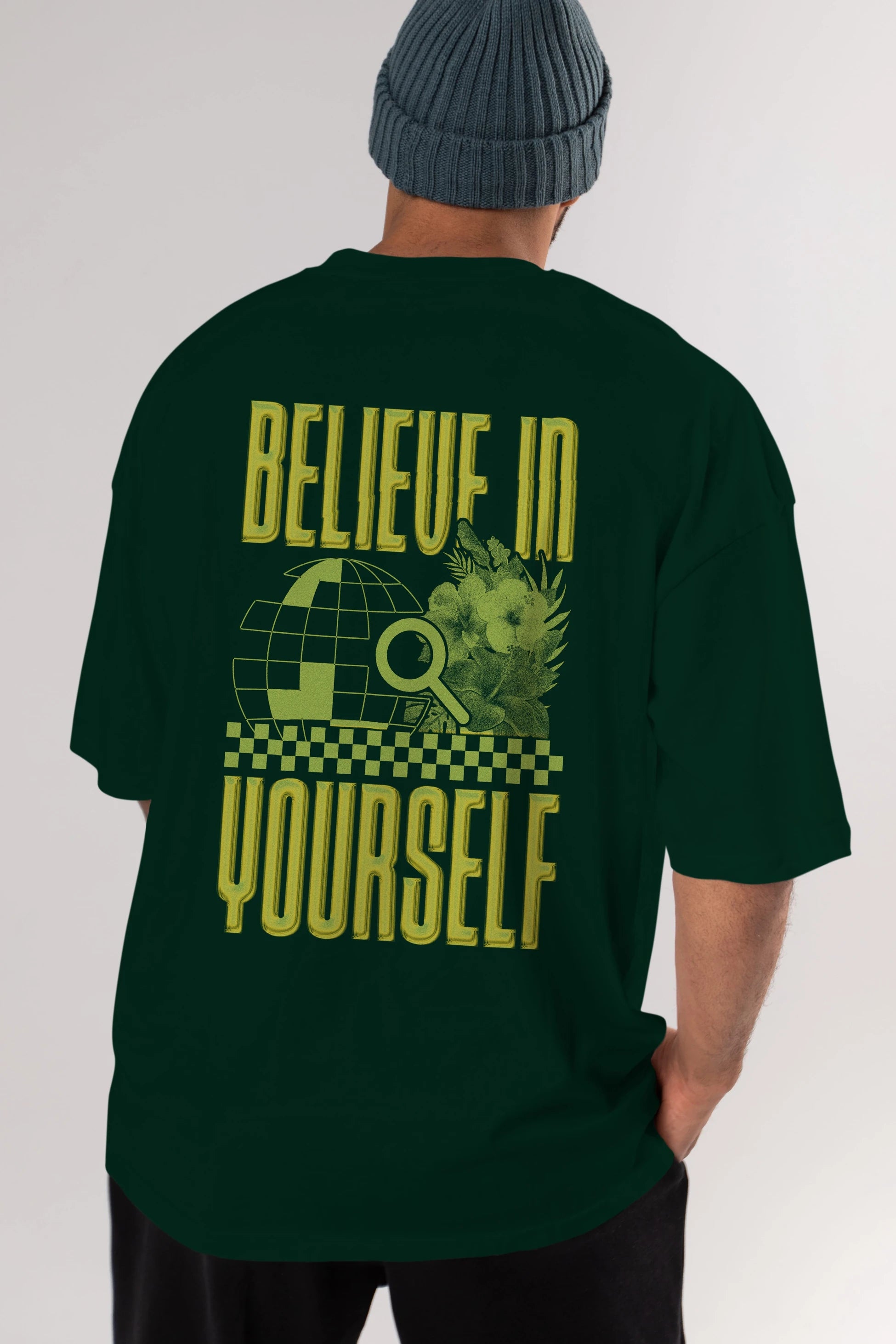 Believe in Yourself Yellow Arka Baskılı Oversize t-shirt Erkek Kadın Unisex