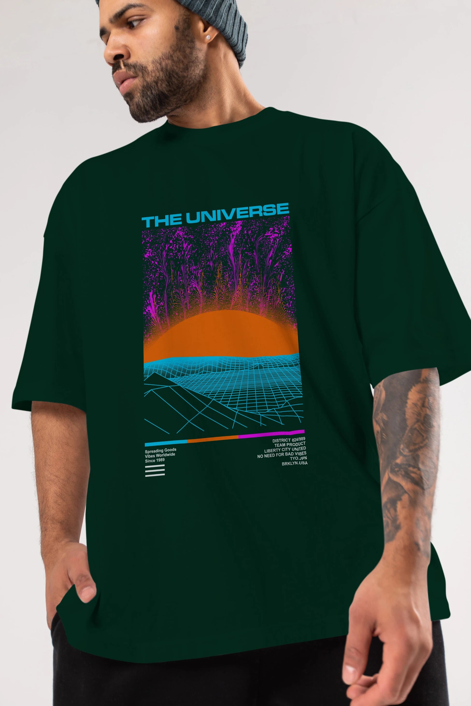 The Universe Ön Baskılı Oversize t-shirt Erkek Kadın Unisex