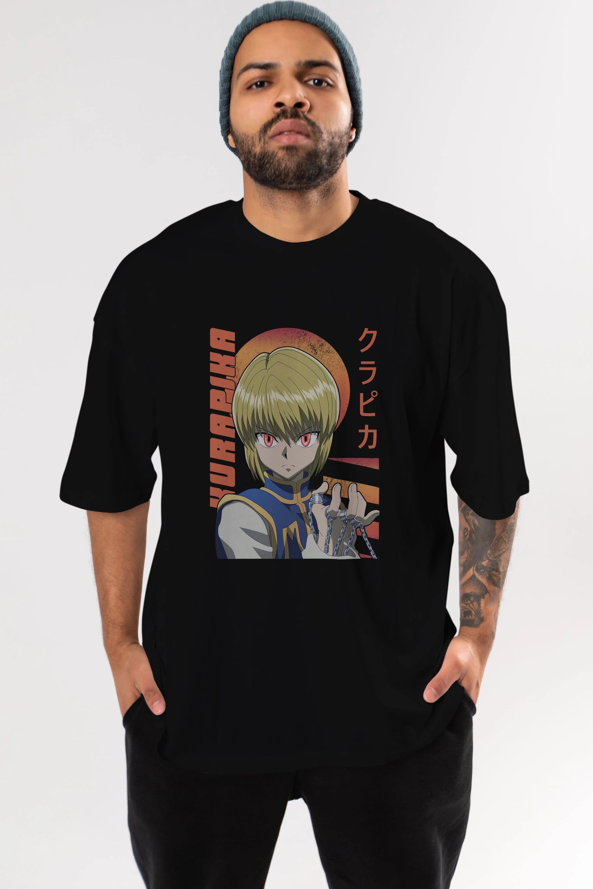 Kurapika 5 (2) Anime Ön Baskılı Oversize t-shirt %100 pamuk Erkek Kadın Unisex