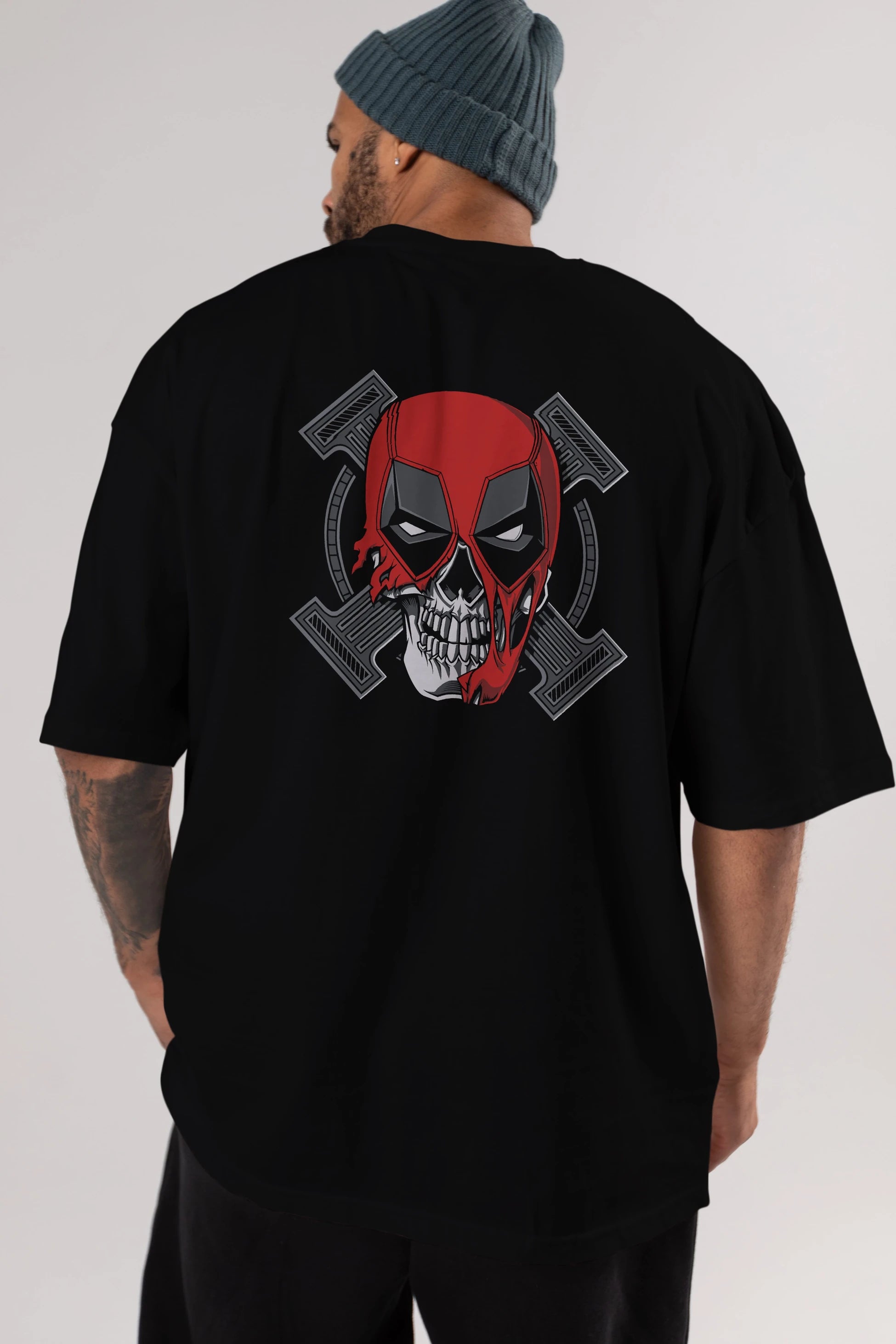 Deadpool (7) Arka Baskılı Oversize t-shirt Erkek Kadın Unisex %100 Pamuk Bisiklet Yaka tişort