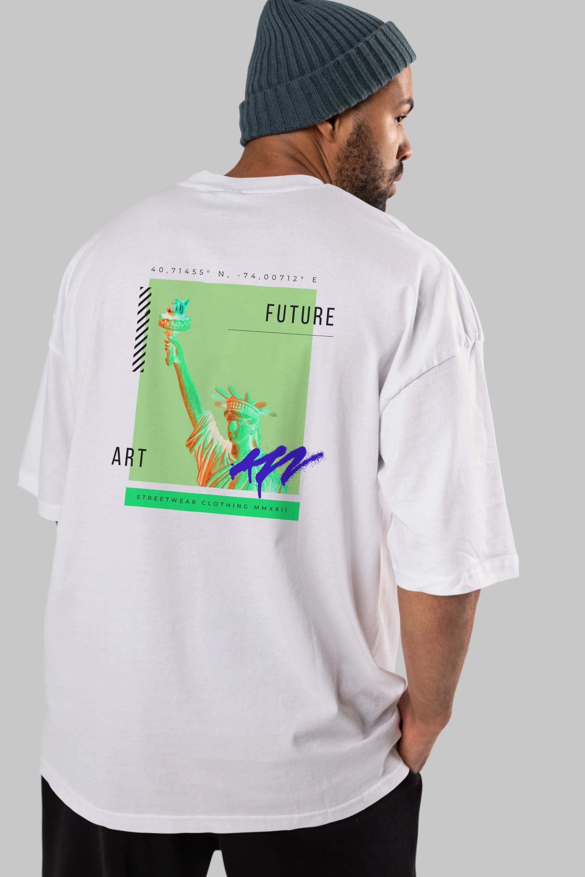 Future Streetwear Arka Baskılı Oversize t-shirt Erkek Kadın Unisex