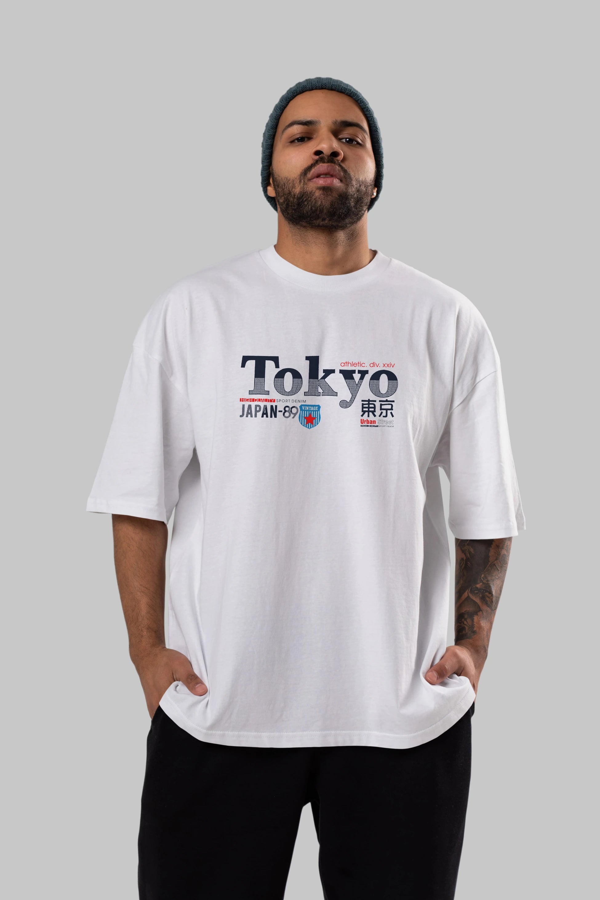 Tokyo 2 Ön Baskılı Oversize t-shirt Erkek Kadın Unisex