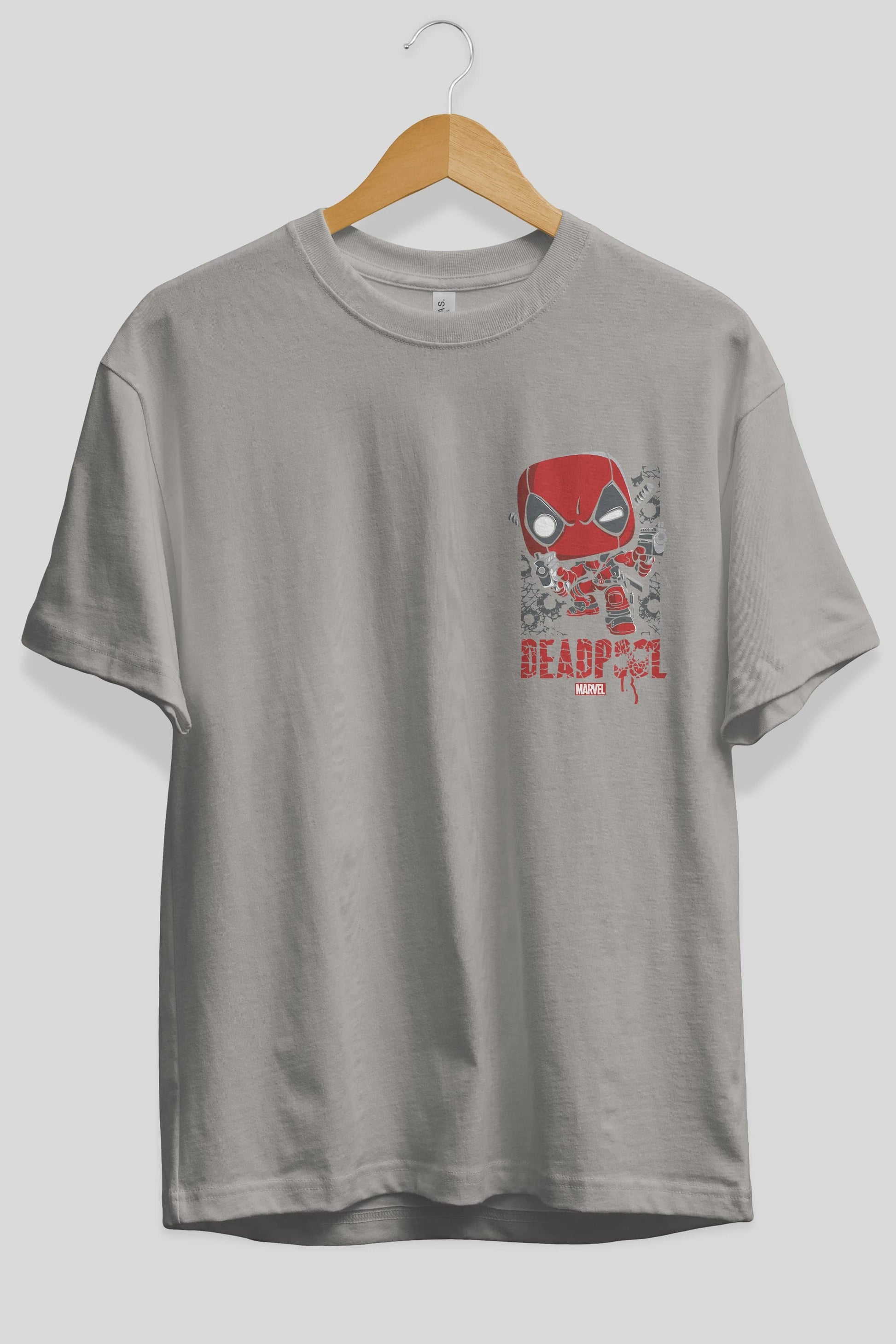 Deadpool (8) Ön Sol Baskılı Oversize t-shirt Erkek Kadın Unisex %100 Pamuk Bisiklet Yaka tişort