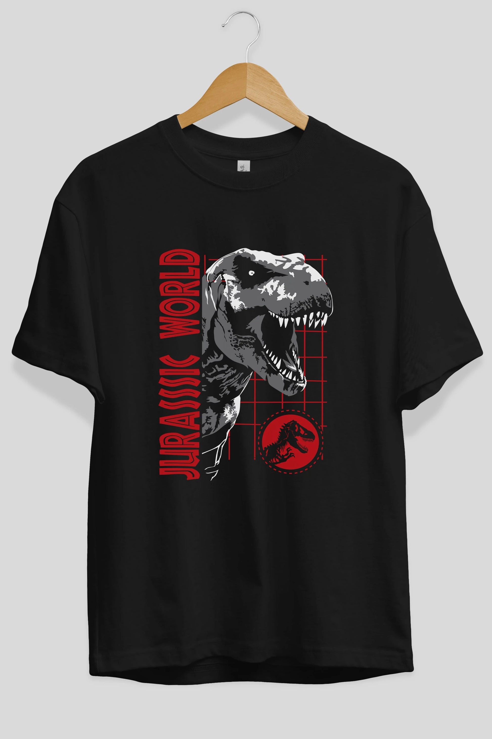 Jurassic Park (2) Ön Baskılı Oversize t-shirt Erkek Kadın Unisex %100 Pamuk Bisiklet Yaka tişort