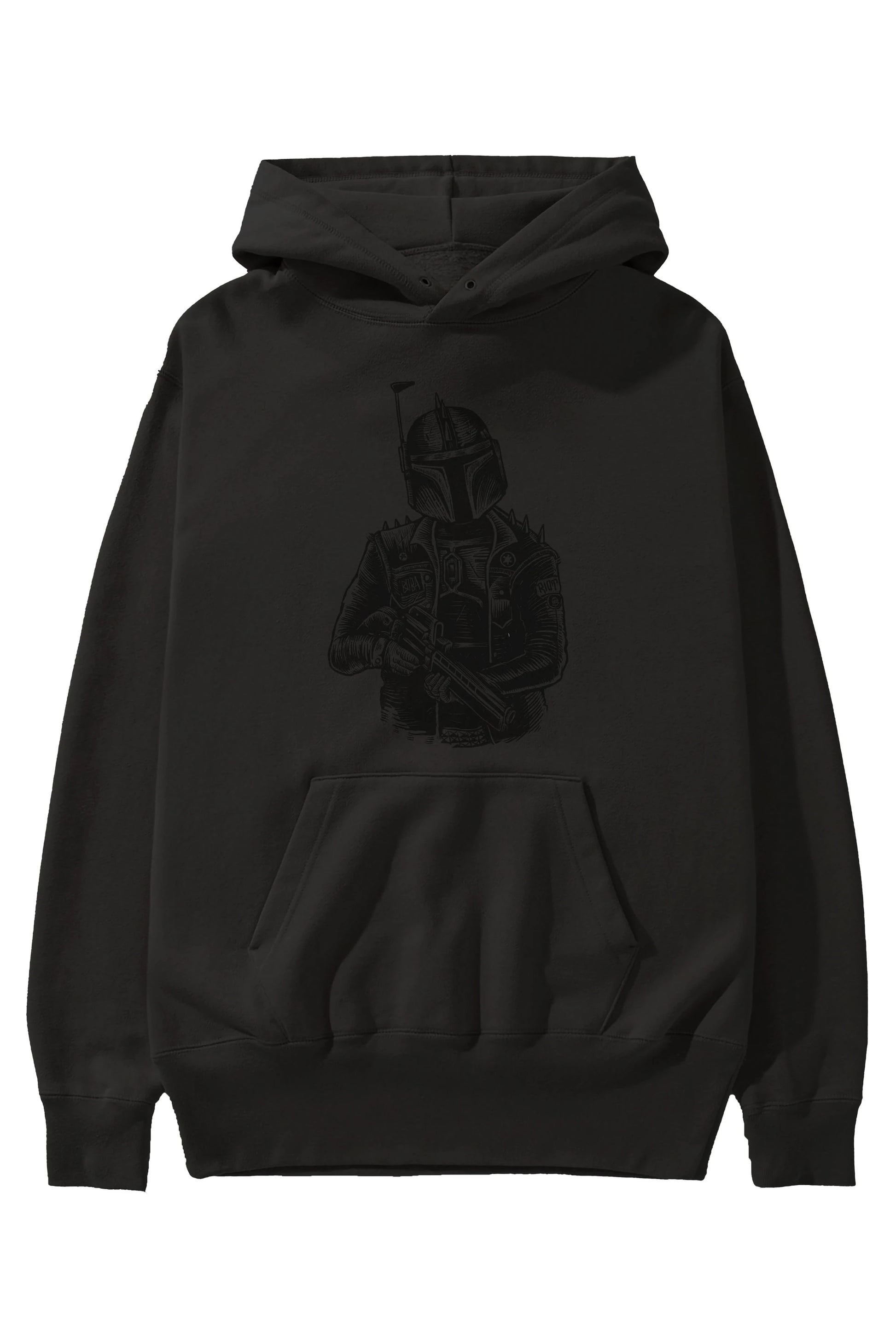 Boba Punk Ön Baskılı Hoodie Oversize Kapüşonlu Sweatshirt Erkek Kadın Unisex