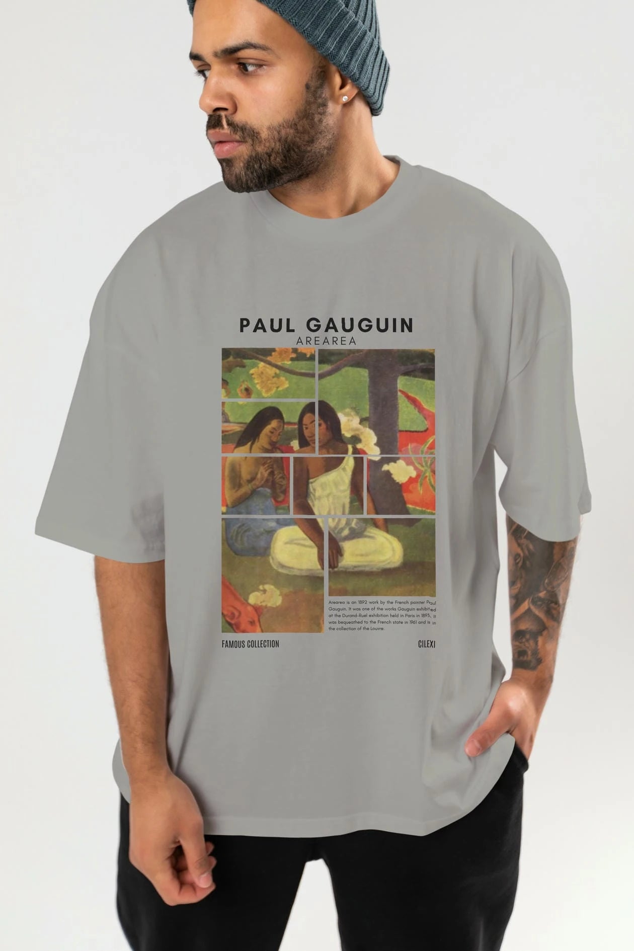 Paul Gauguin Arearea ön Baskılı Oversize t-shirt Erkek Kadın Bisiklet Yaka Pamuk tişort