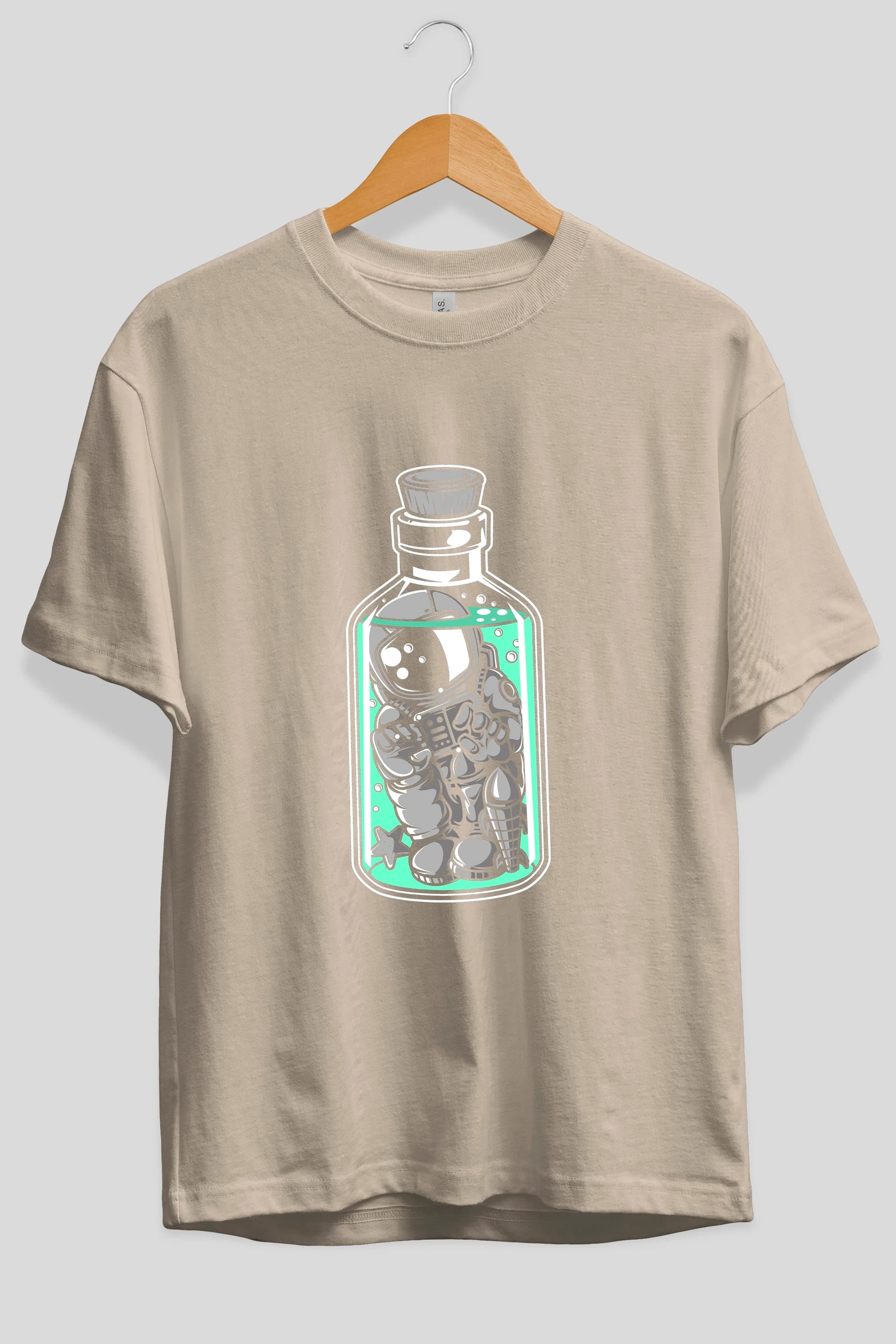 Astronaut in The Bottle Ön Baskılı Oversize t-shirt Erkek Kadın Unisex