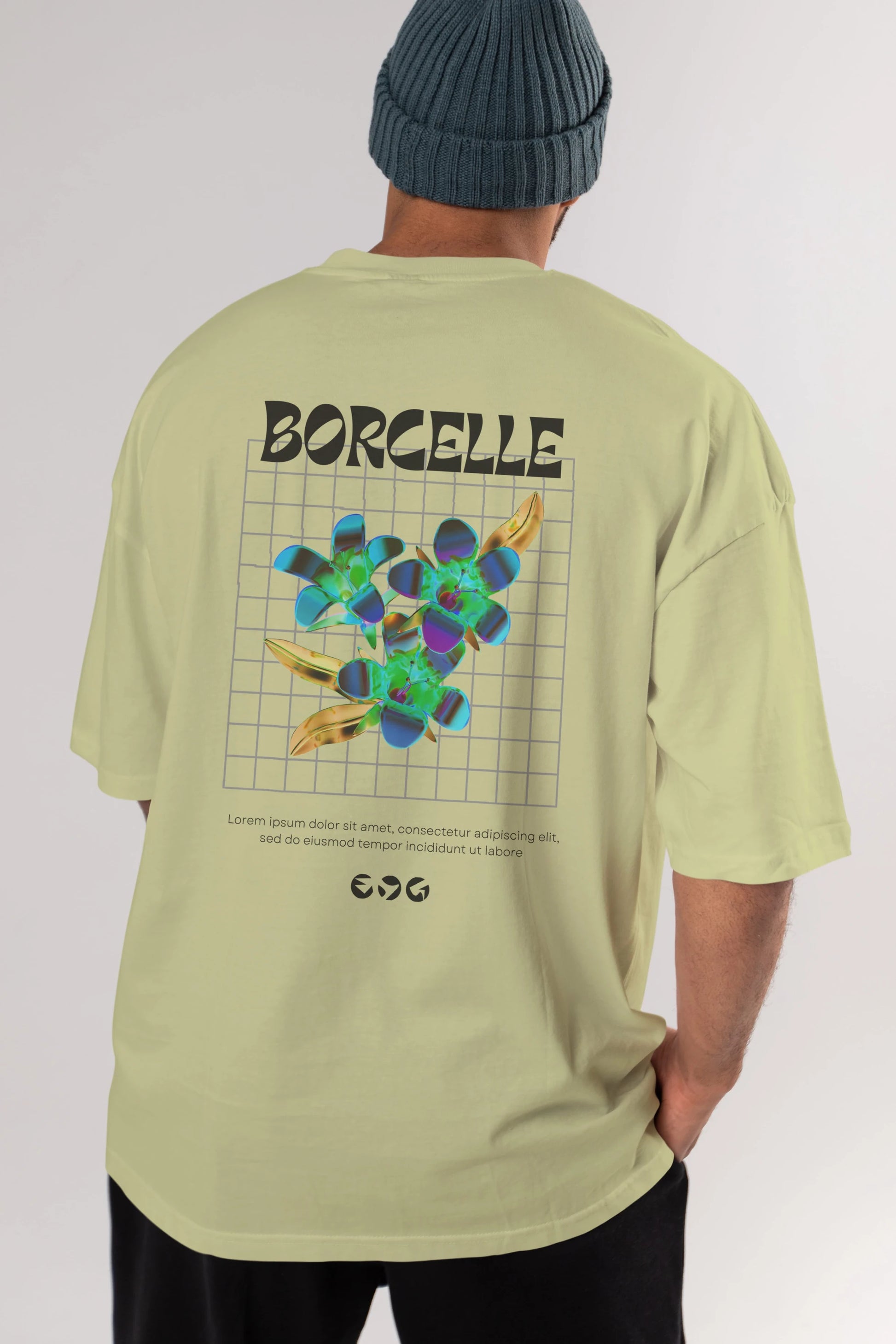Borcelle Streetwear Arka Baskılı Oversize t-shirt Erkek Kadın Unisex