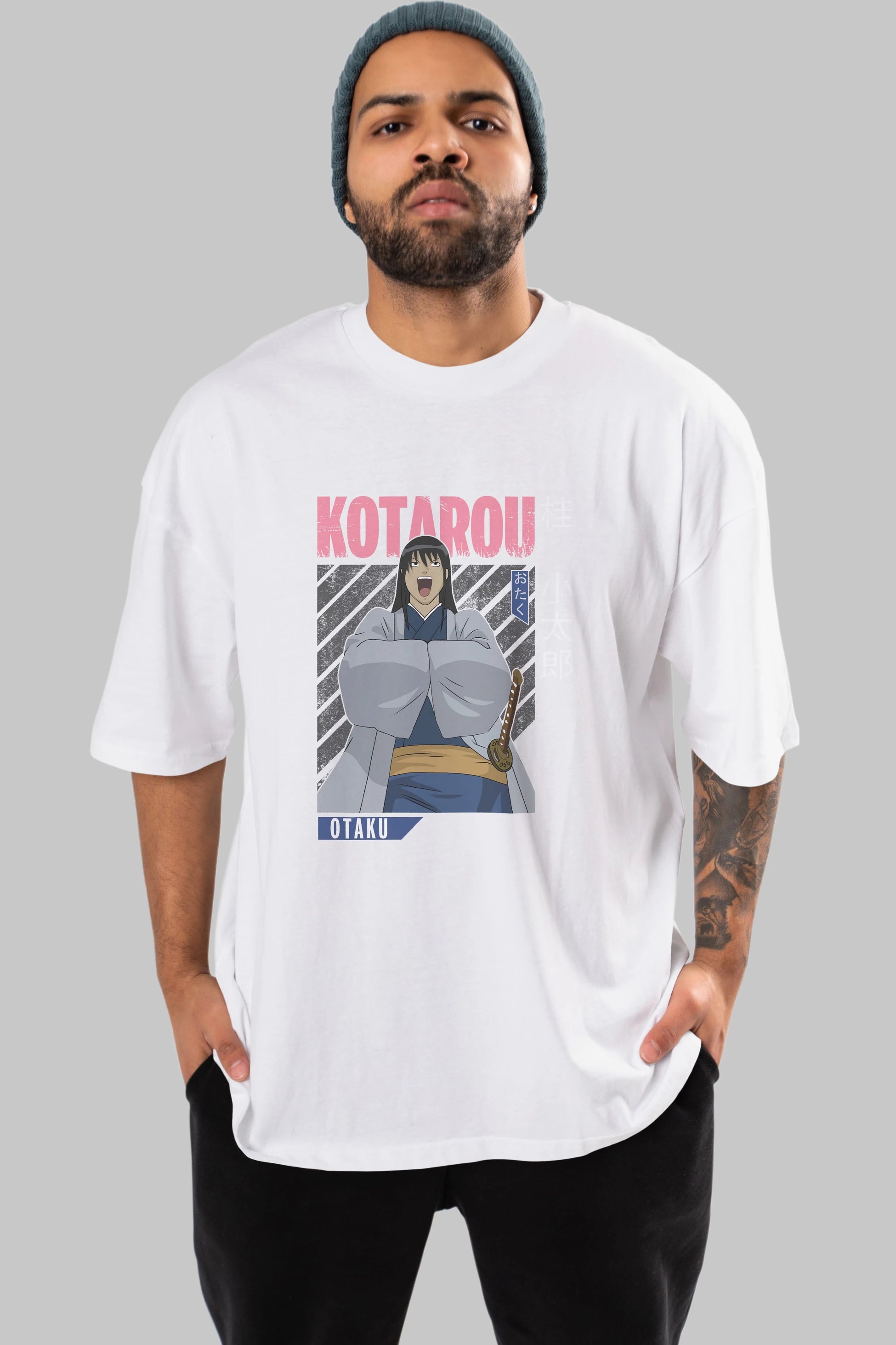 Kotarou Katsura GINTAMA 1 Anime Ön Baskılı Oversize t-shirt %100 pamuk Erkek Kadın Unisex