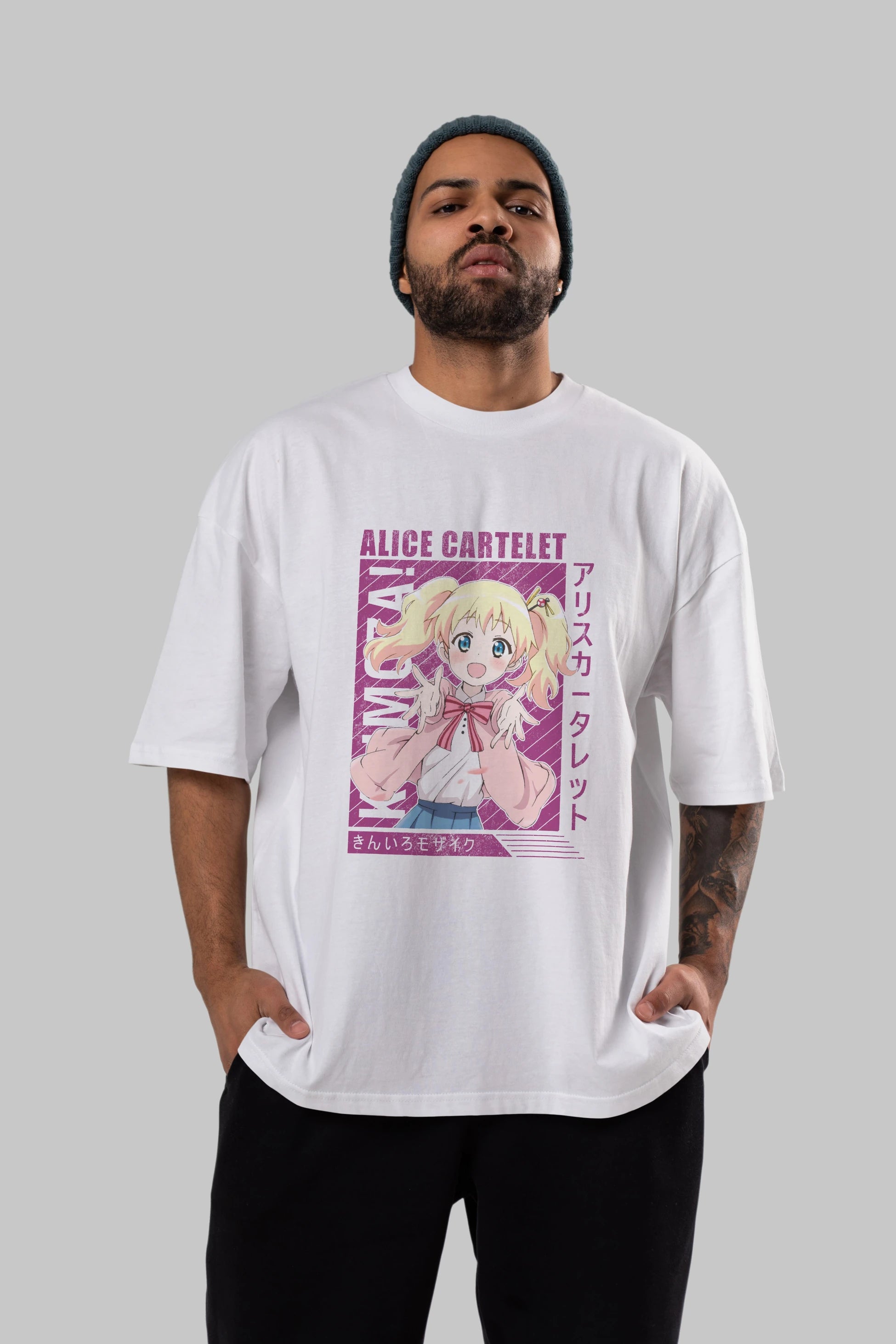 Alice Cartelet 12 Anime Ön Baskılı Oversize t-shirt %100 pamuk Erkek Kadın Unisex