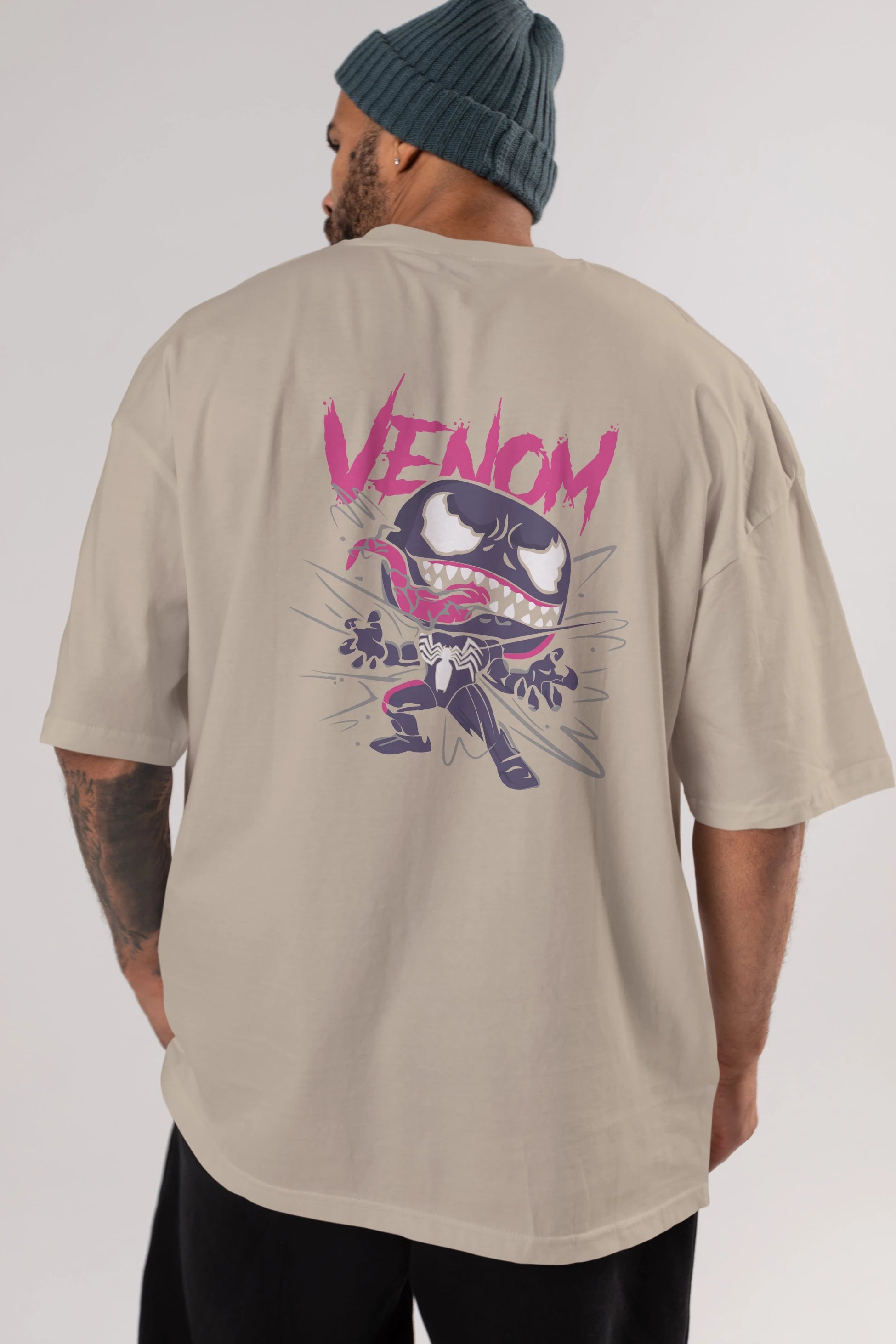 Venom (20) Arka Baskılı Oversize t-shirt Erkek Kadın Unisex %100 Pamuk Bisiklet Yaka tişort