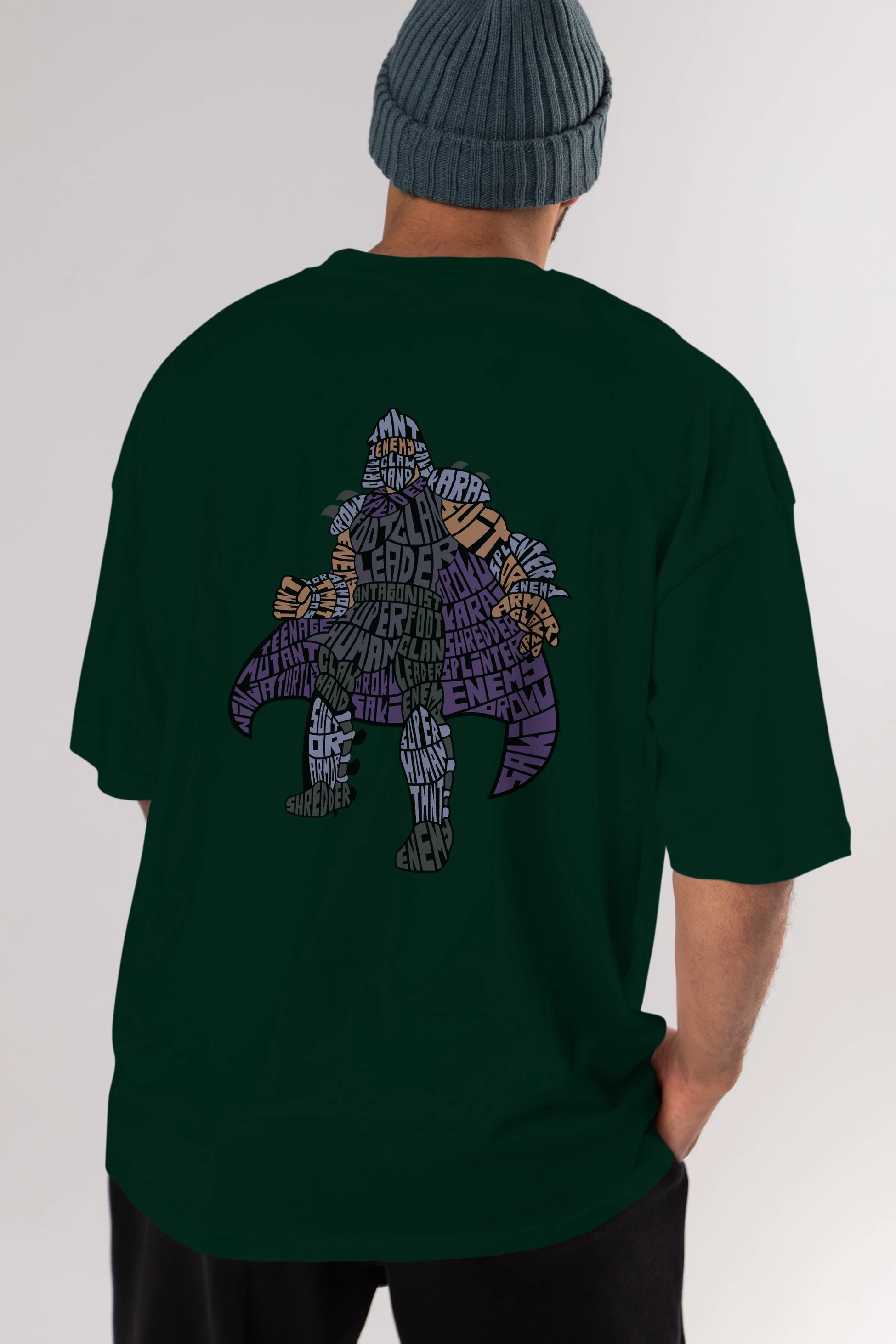 Foot Clan Leader Arka Baskılı Oversize t-shirt %100 pamuk Erkek Kadın Unisex