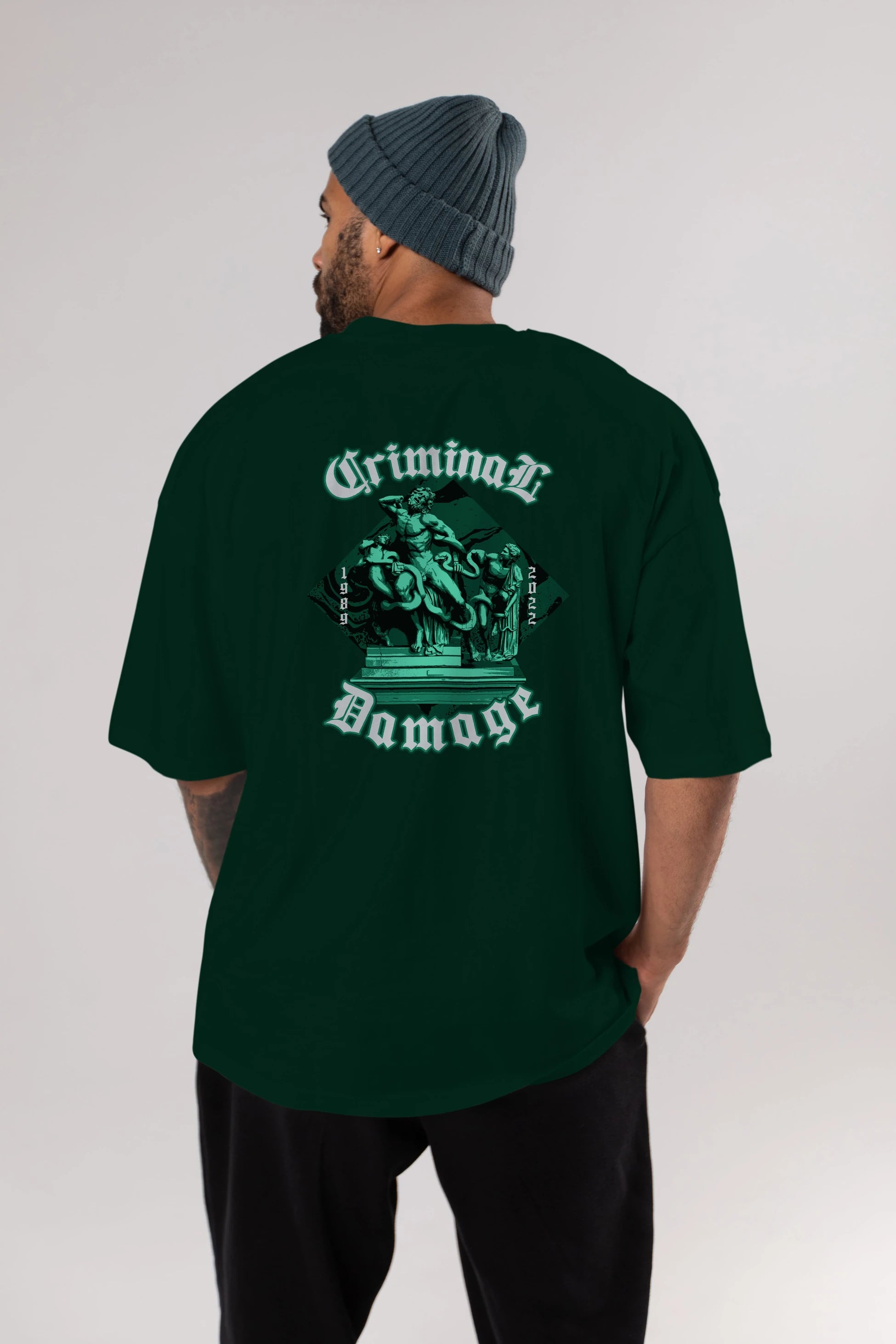 Criminal Damage Arka Baskılı Oversize t-shirt Erkek Kadın Unisex