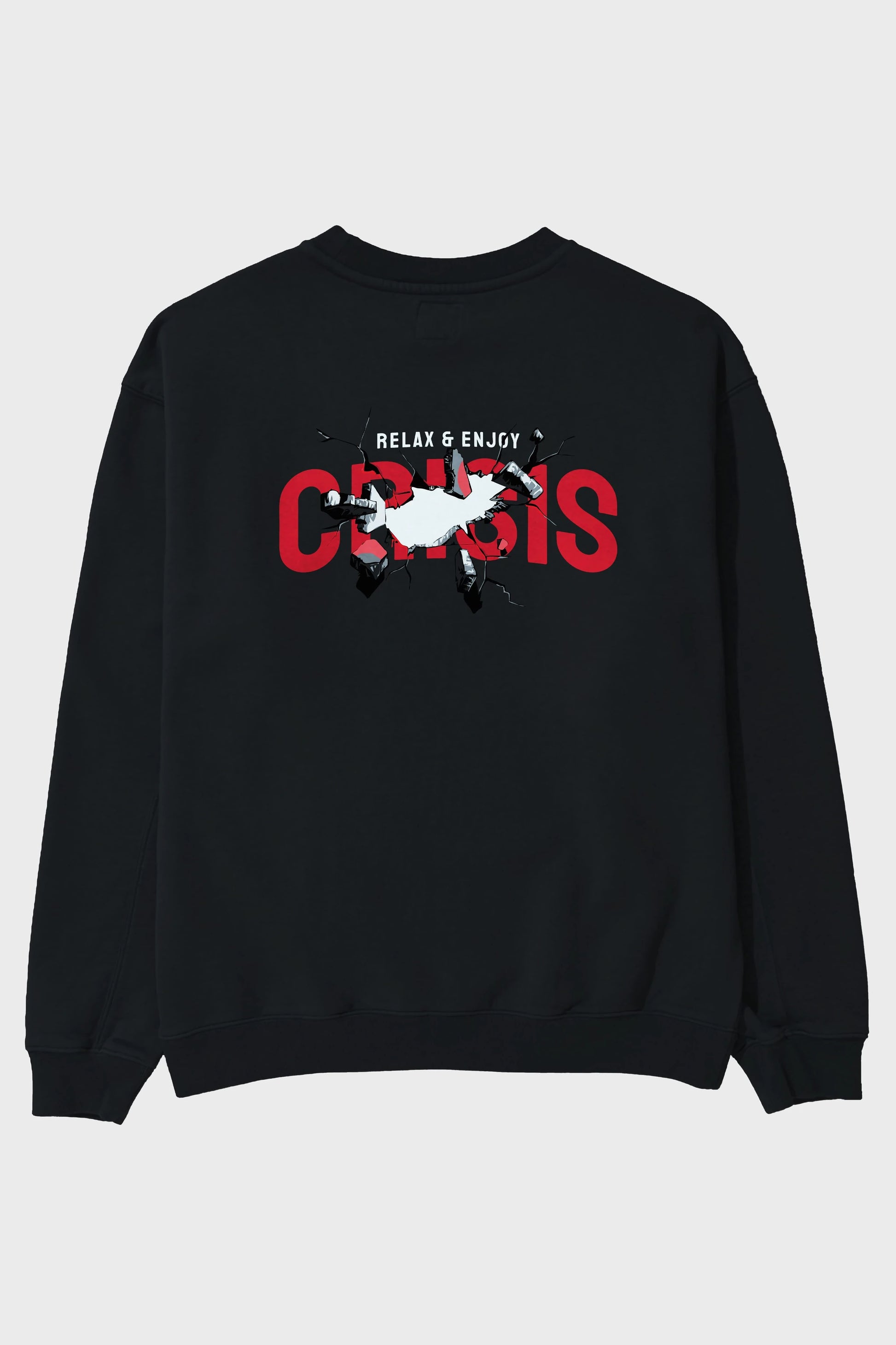 Relax and Enjoy Arka Baskılı Oversize Sweatshirt Erkek Kadın Unisex