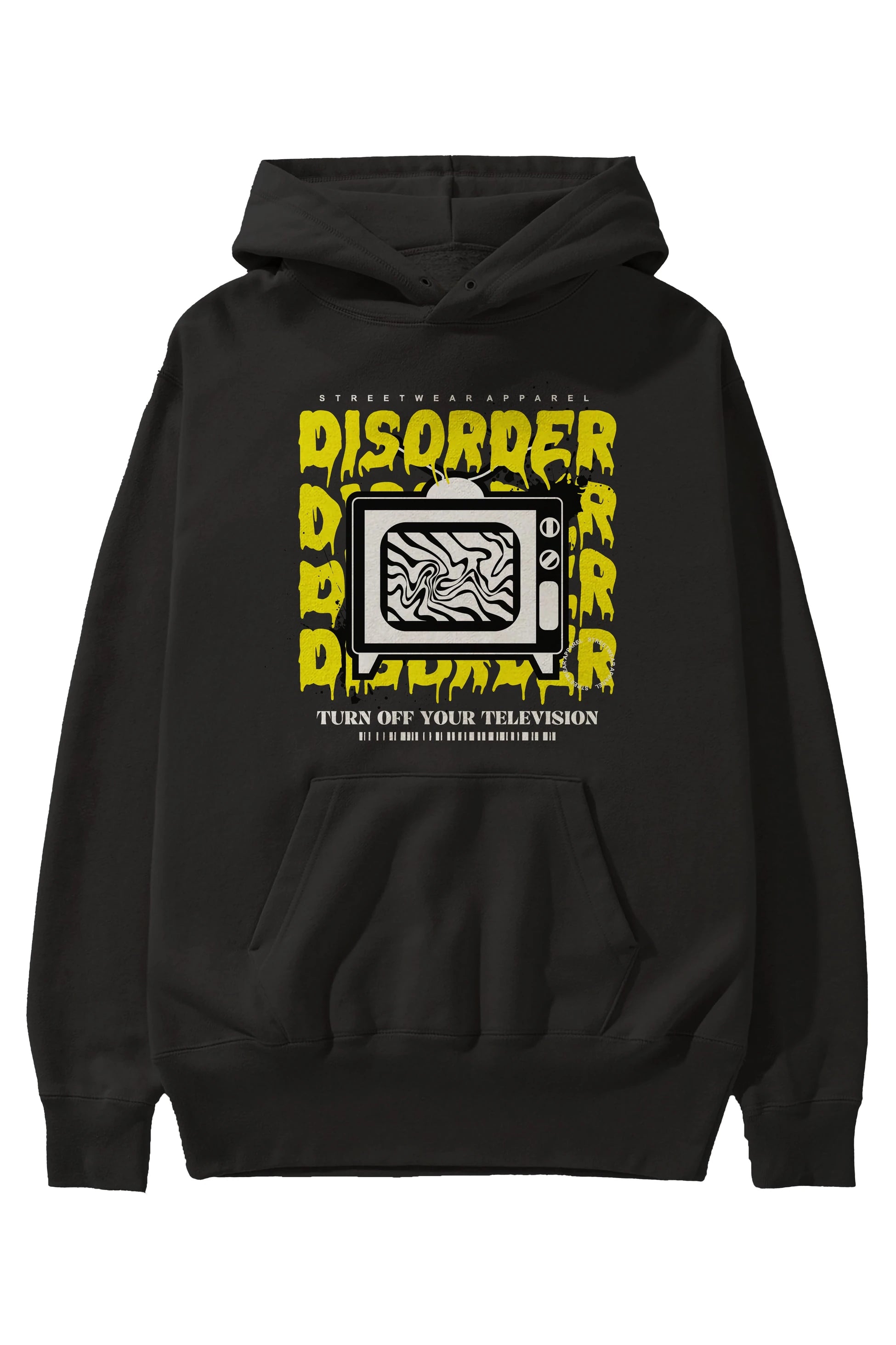 Disorder Streetwear Ön Baskılı Hoodie Oversize Kapüşonlu Sweatshirt Erkek Kadın Unisex