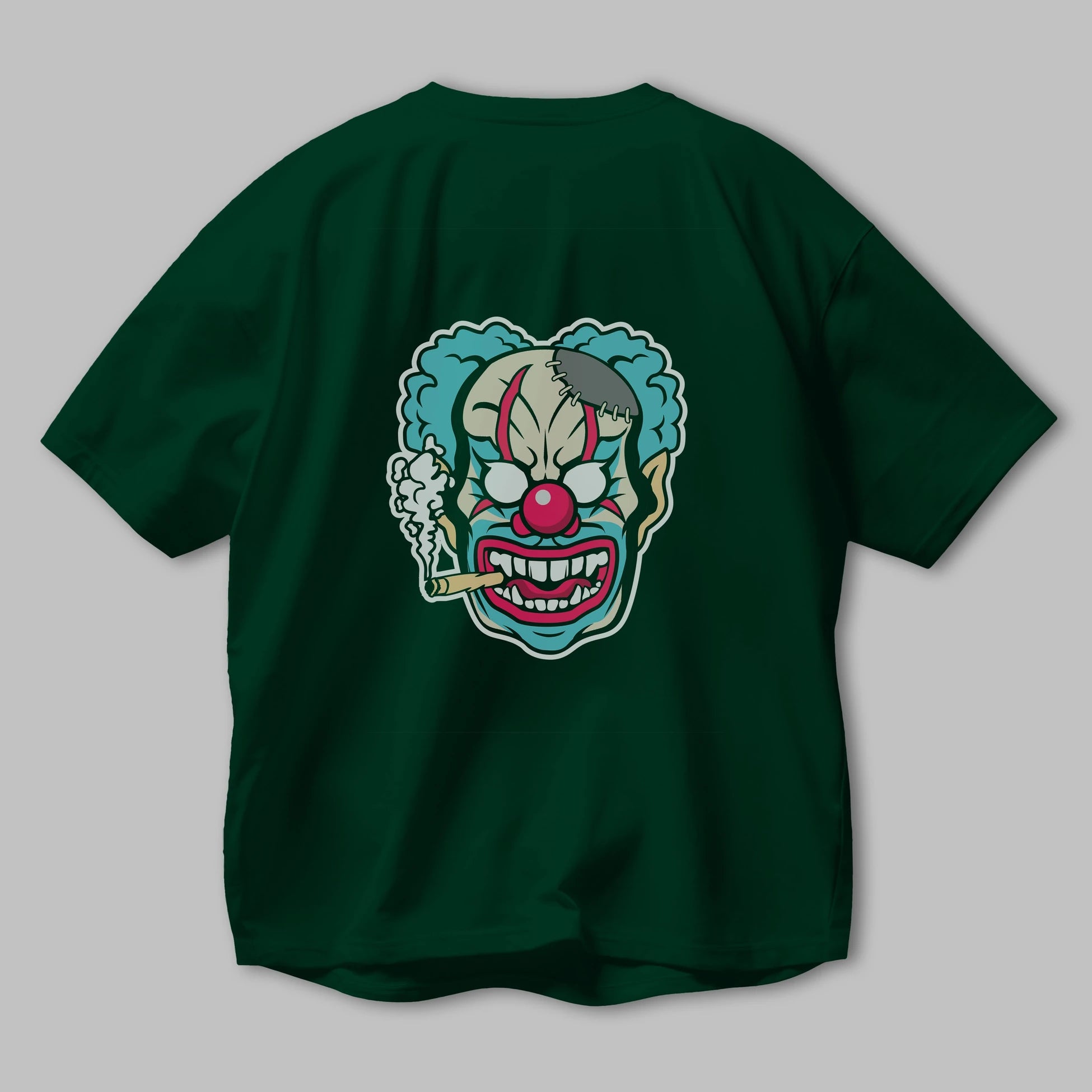 Clown Beast Arka Baskılı Oversize t-shirt Erkek Kadın Unisex %100 Pamuk tişort