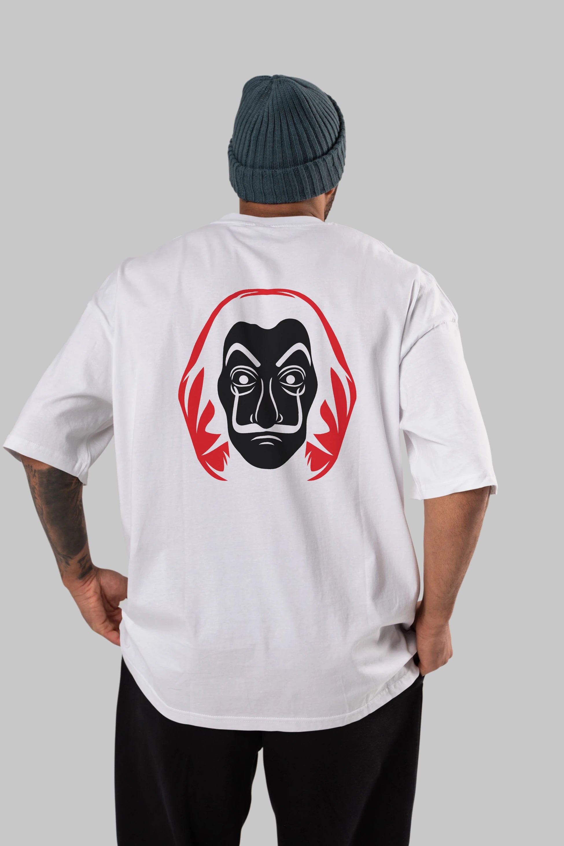 La Casa De Papel (8) Arka Baskılı Oversize t-shirt Erkek Kadın Unisex %100 Pamuk Bisiklet Yaka tişort