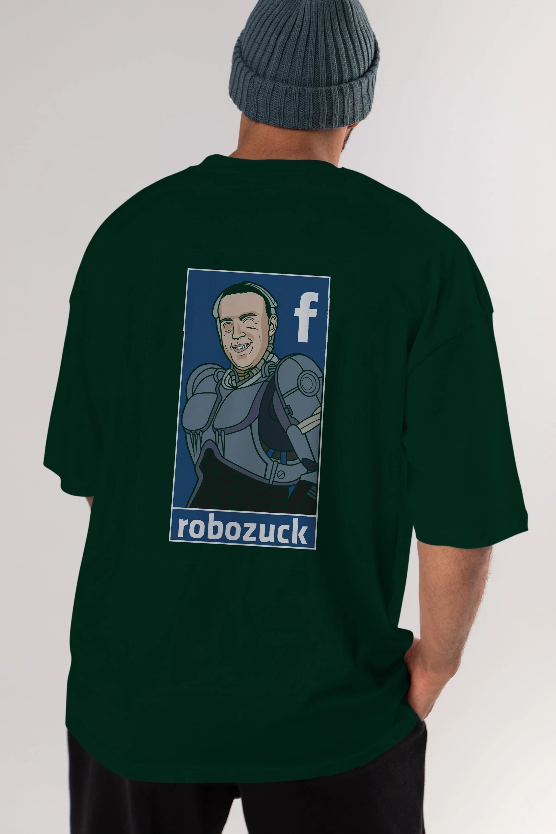 Robozuck Arka Baskılı Oversize t-shirt Erkek Kadın Unisex %100 Pamuk tişort