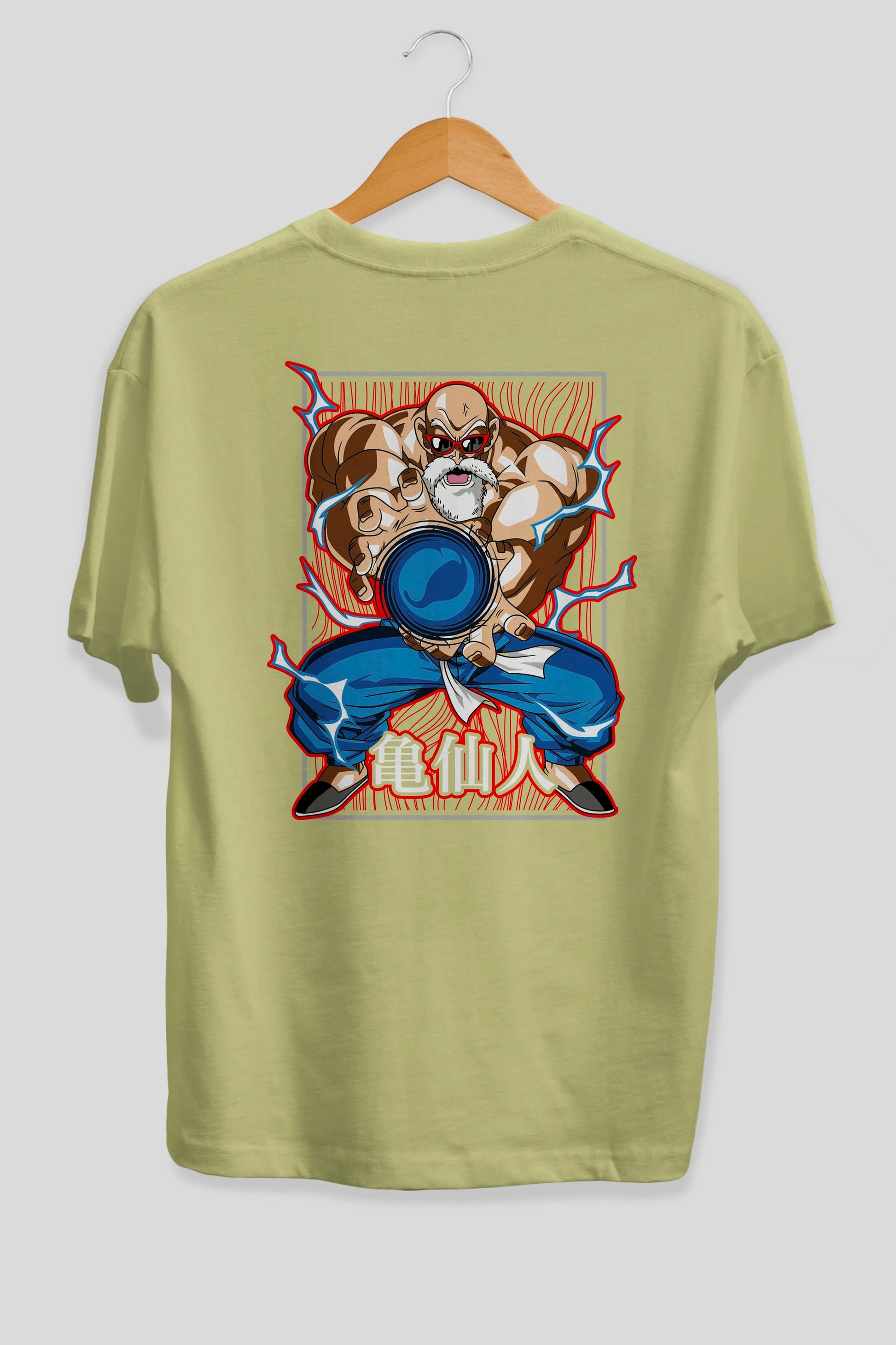DragonBall MaestroRoshi Anime Arka Baskılı Oversize t-shirt Erkek Kadın Unisex