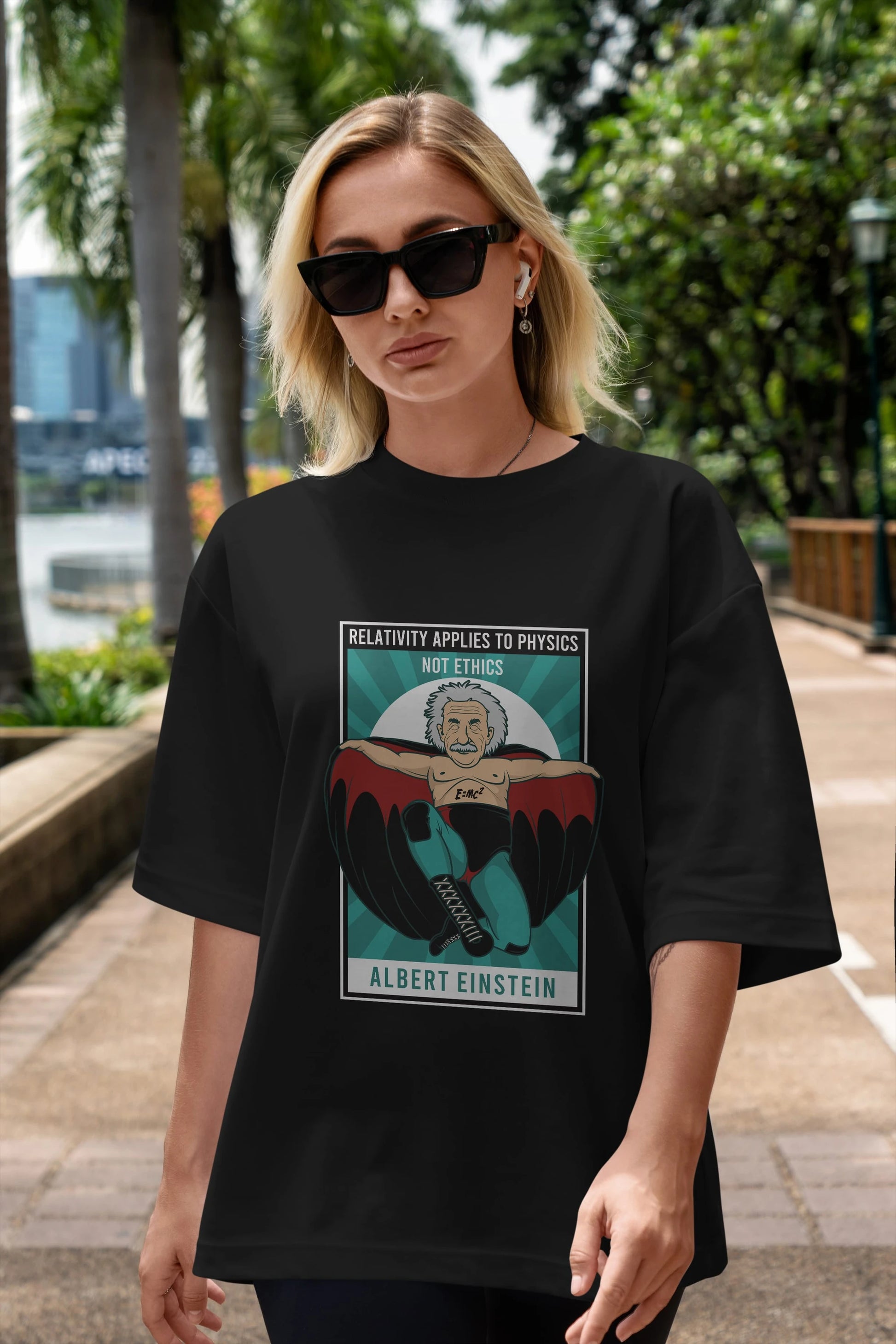 Nacho Libre Einstein Ön Baskılı Oversize t-shirt Erkek Kadın Unisex %100 Pamuk tişort