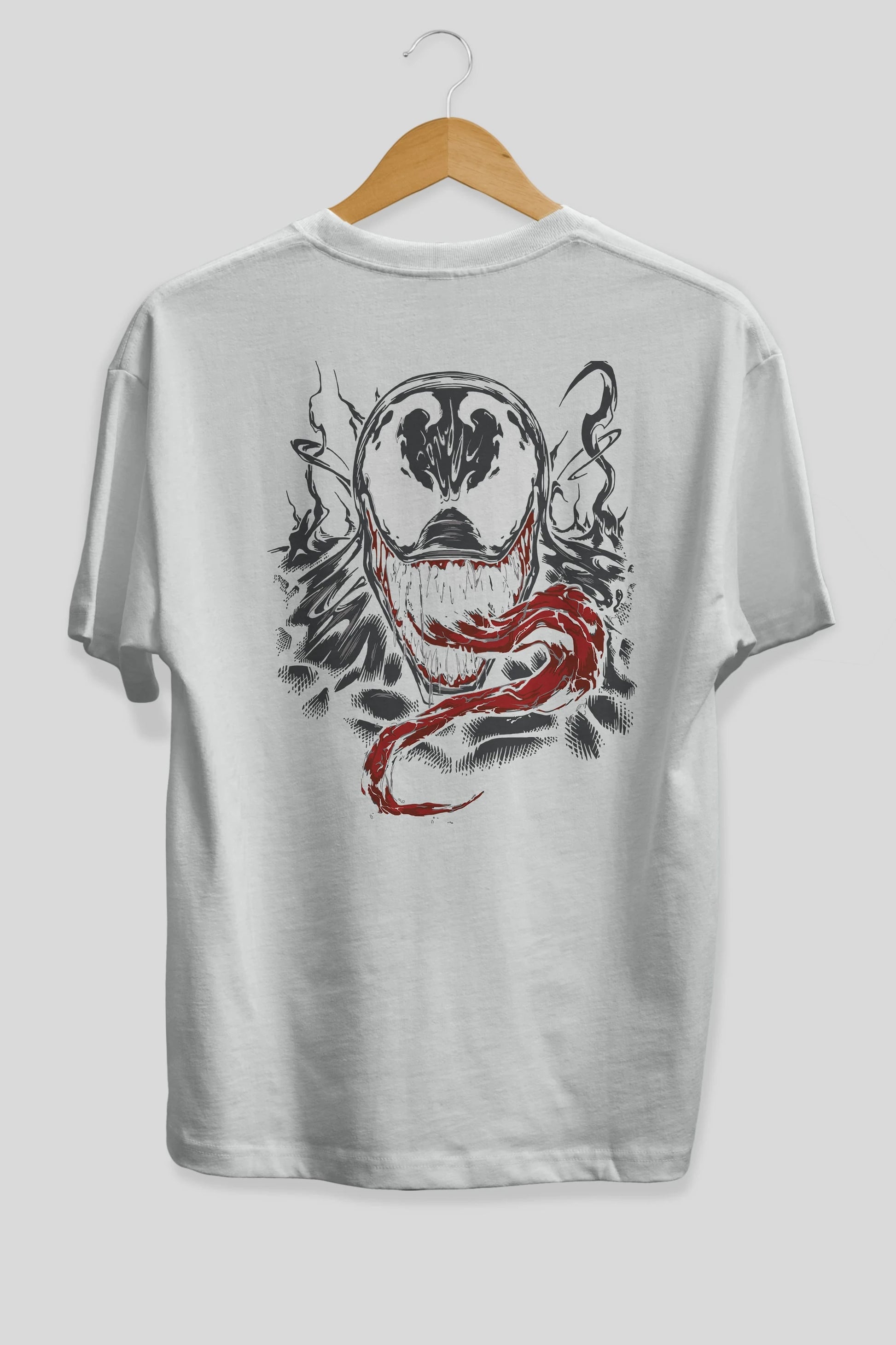 Venom (18) Arka Baskılı Oversize t-shirt Erkek Kadın Unisex %100 Pamuk Bisiklet Yaka tişort