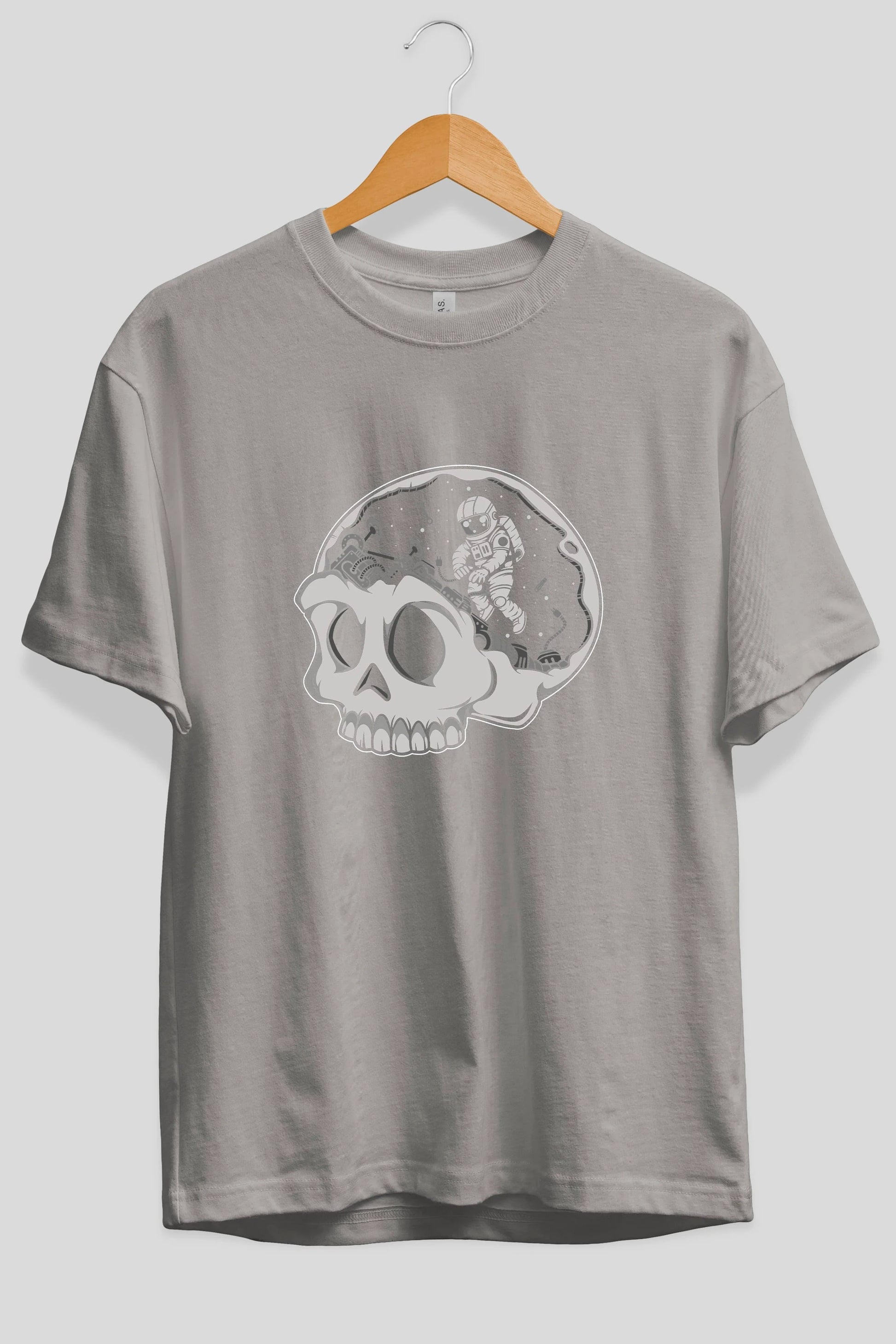Astronaut Skull Brain Ön Baskılı Oversize t-shirt Erkek Kadın Unisex