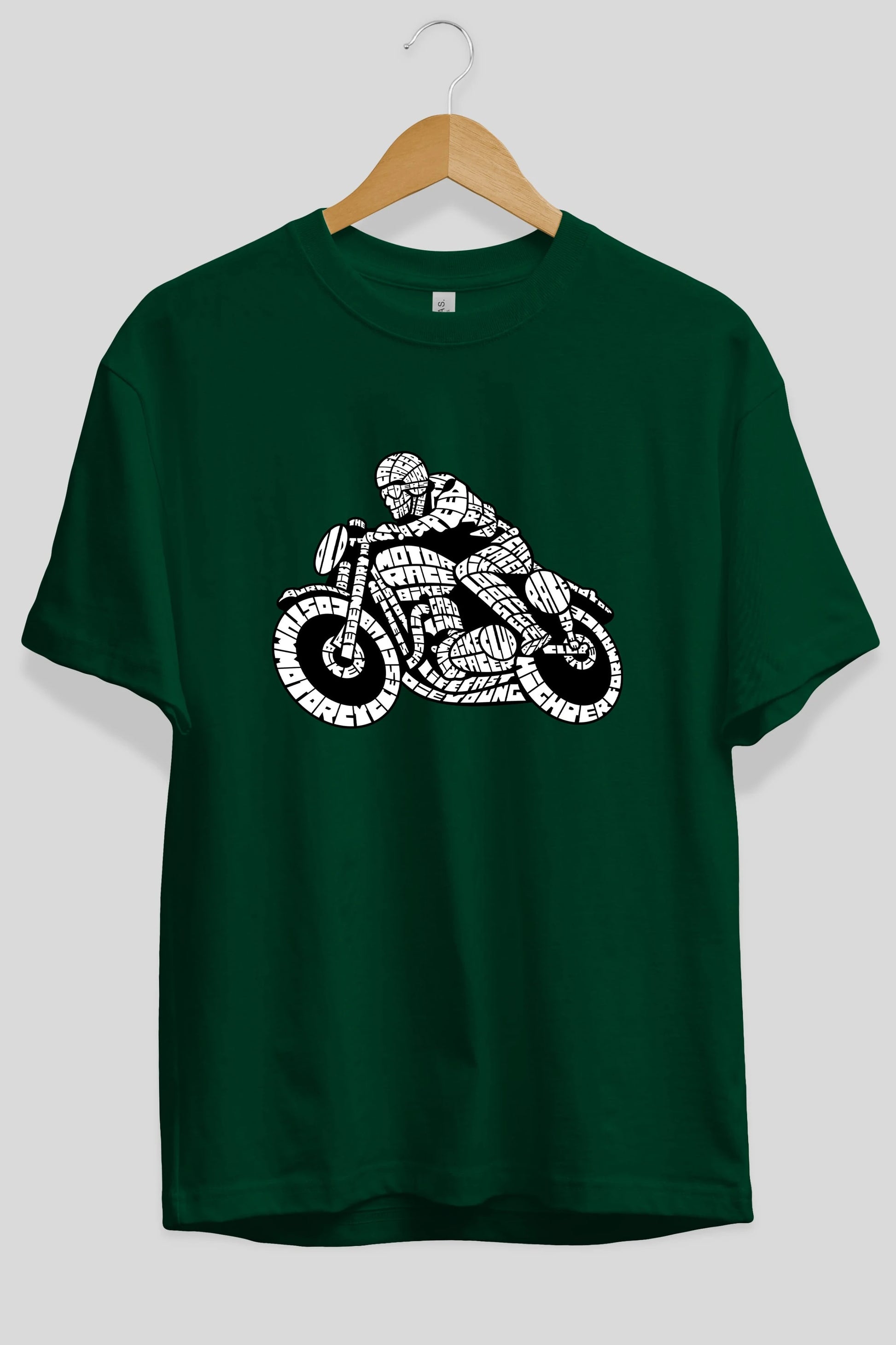 Caferacer Ön Baskılı Oversize t-shirt %100 pamuk Erkek Kadın Unisex