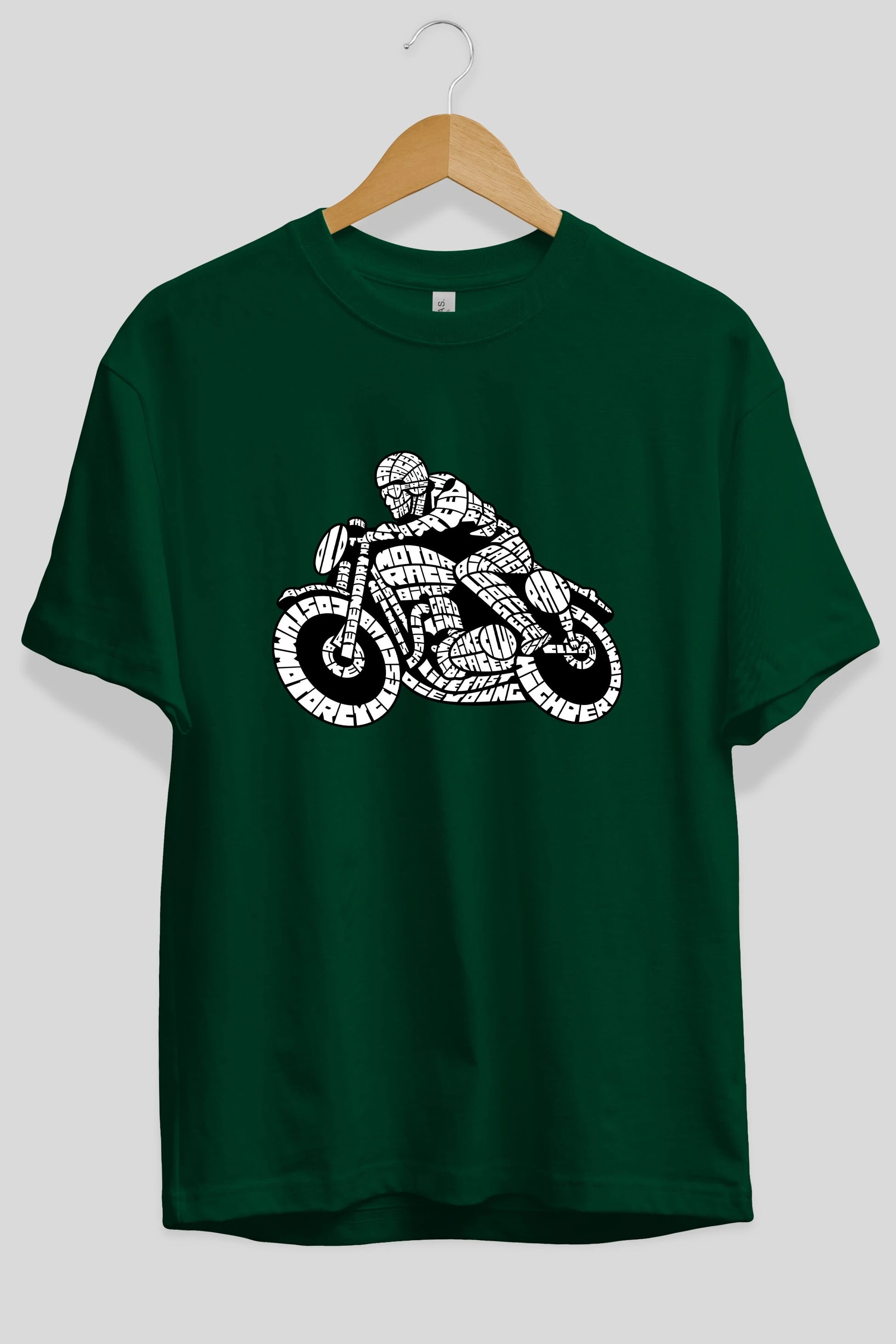 Caferacer Ön Baskılı Oversize t-shirt %100 pamuk Erkek Kadın Unisex