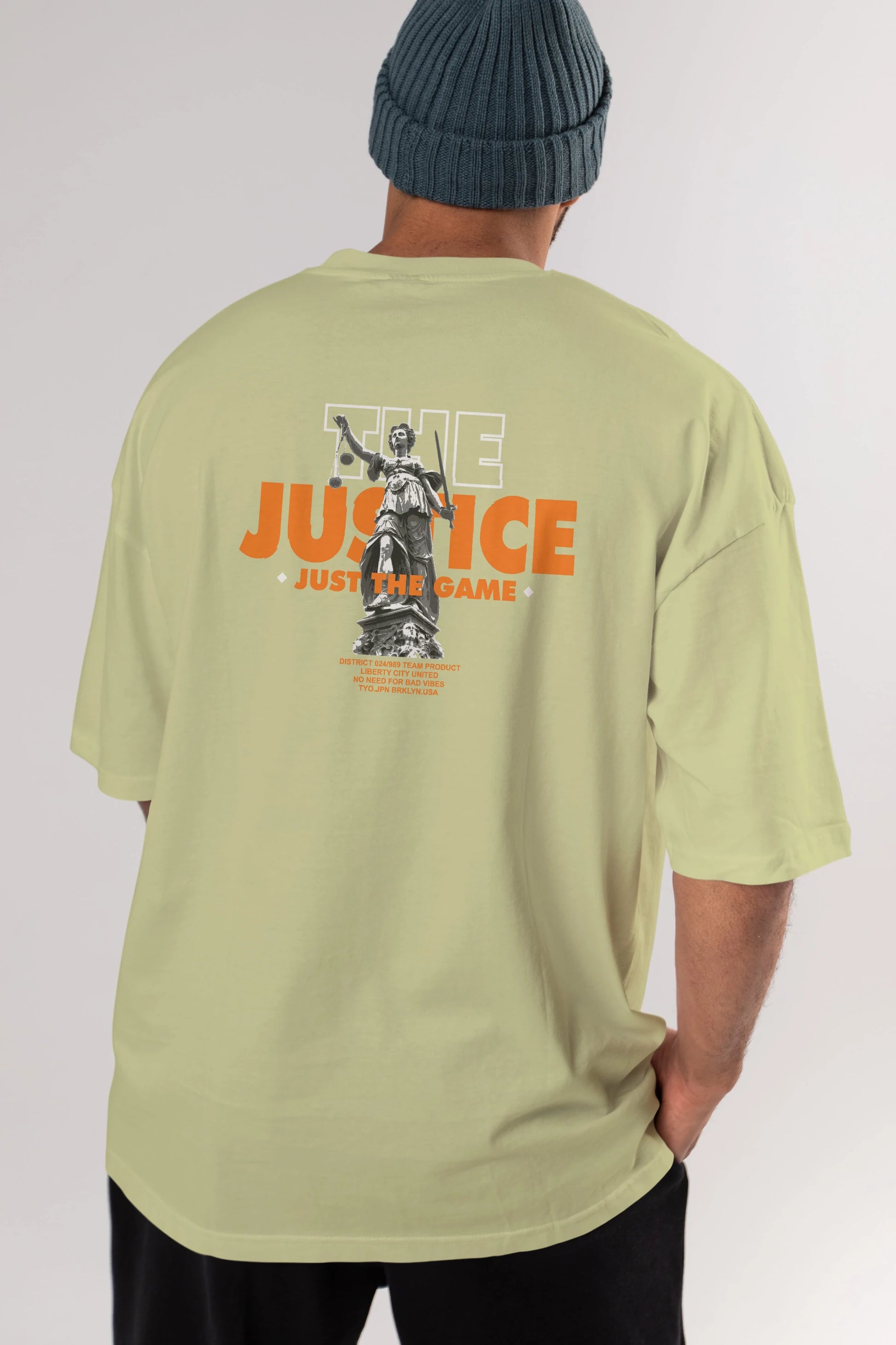 The Justice Arka Baskılı Oversize t-shirt Erkek Kadın Unisex