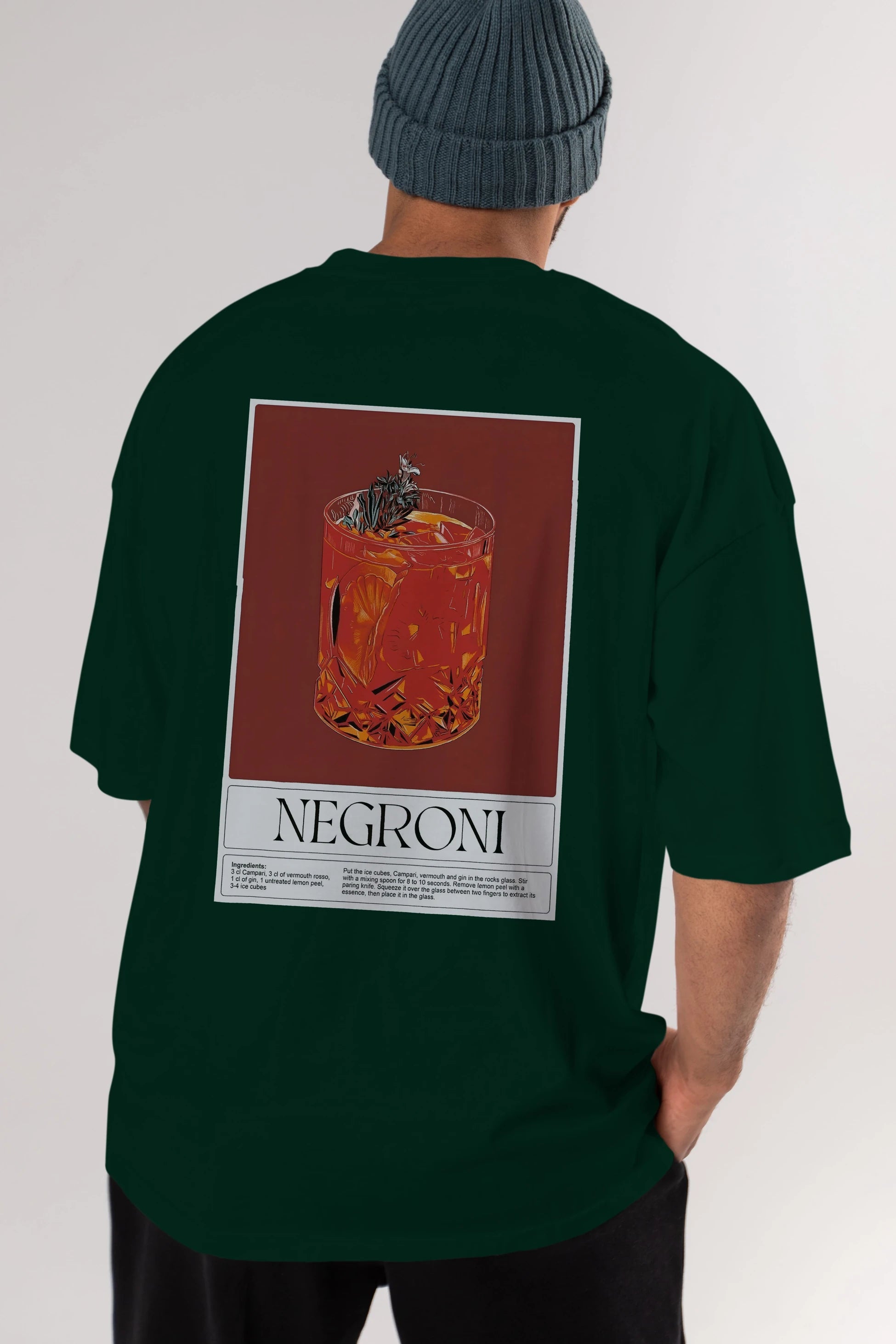 Negroni 2 Arka Baskılı Oversize t-shirt Erkek Kadın Unisex %100 Pamuk Bisiklet Yaka tişort