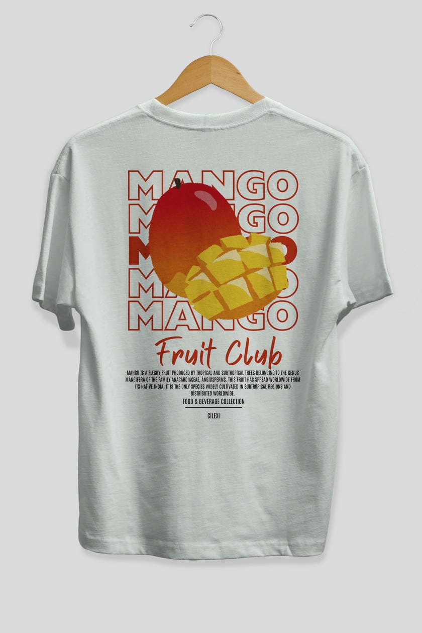 Mango Arka Baskılı Oversize t-shirt Erkek Kadın Pamuk Bisiklet Yaka tişort