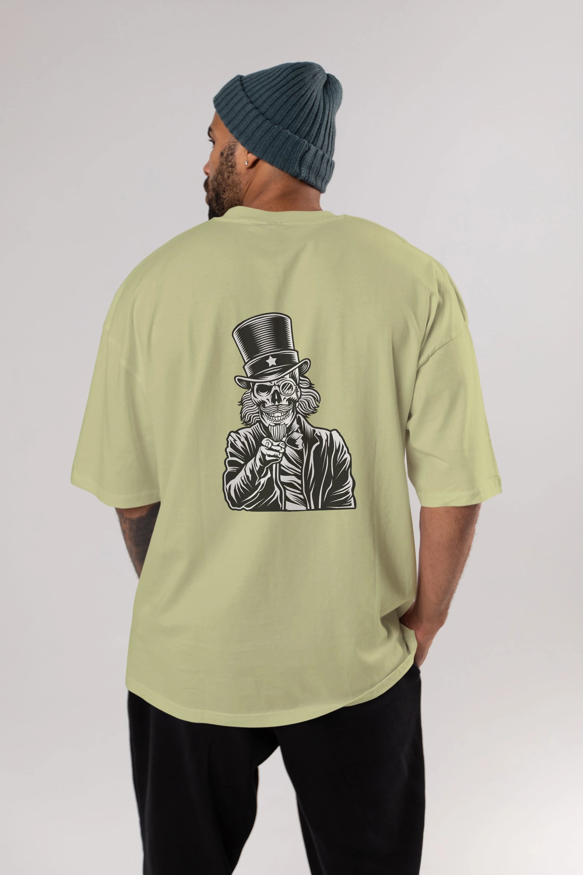 I Want You Skull Arka Baskılı Oversize t-shirt Erkek Kadın Unisex %100 Pamuk tişort