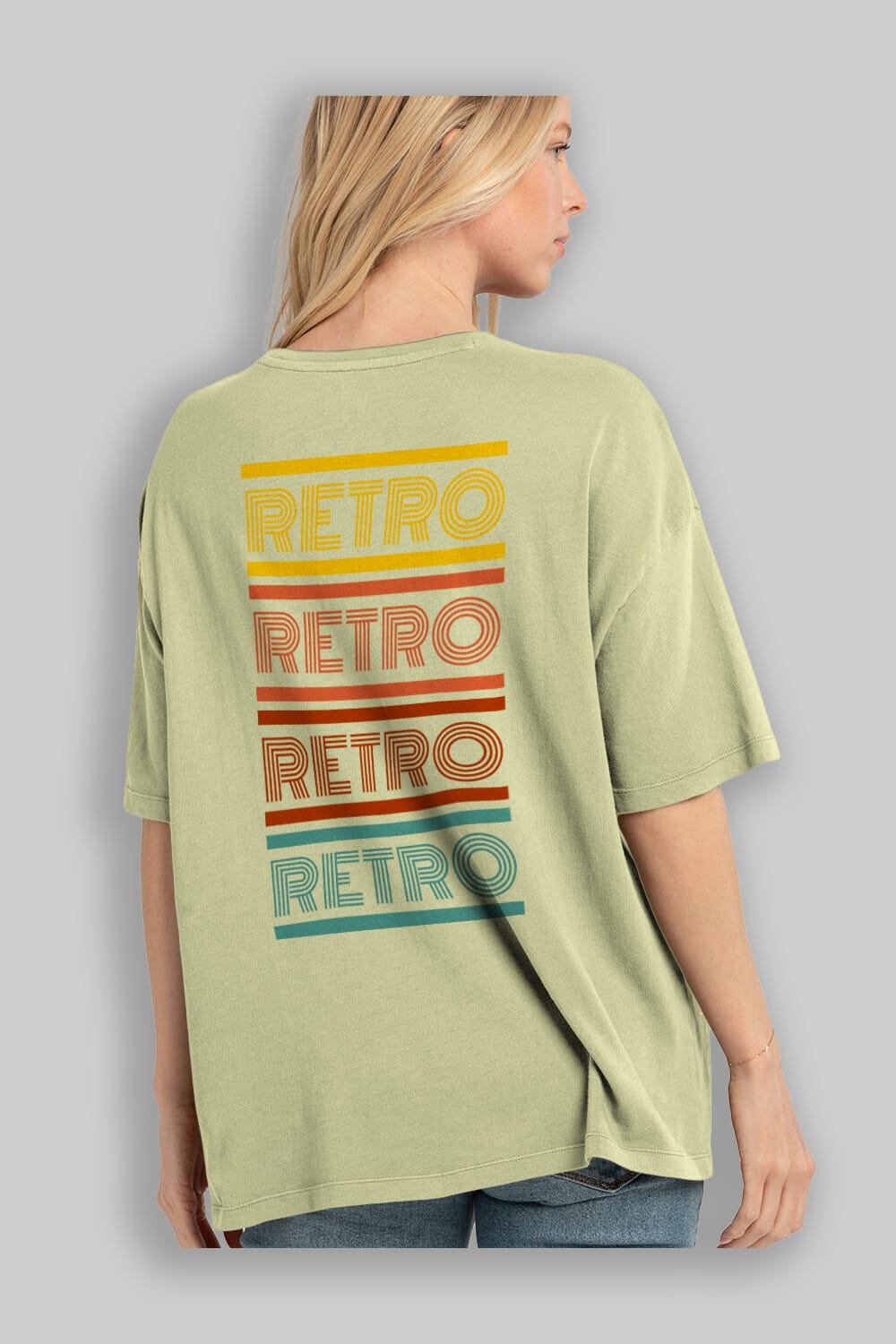 Retro Yazılı Arka Baskılı Oversize t-shirt Erkek Kadın Unisex