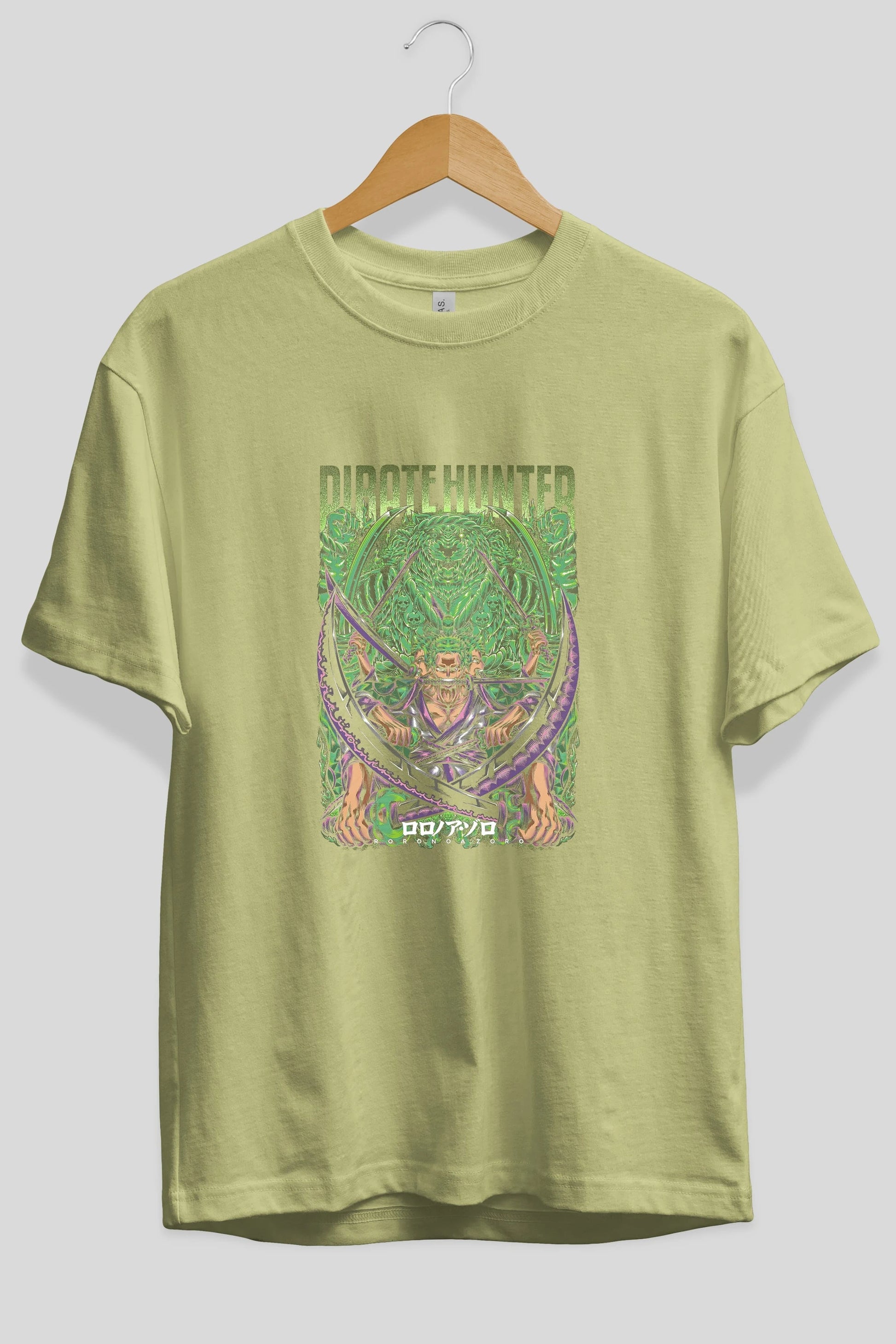 RORONOA ZORO 3 Anime Ön Baskılı Oversize t-shirt %100 pamuk Erkek Kadın Unisex