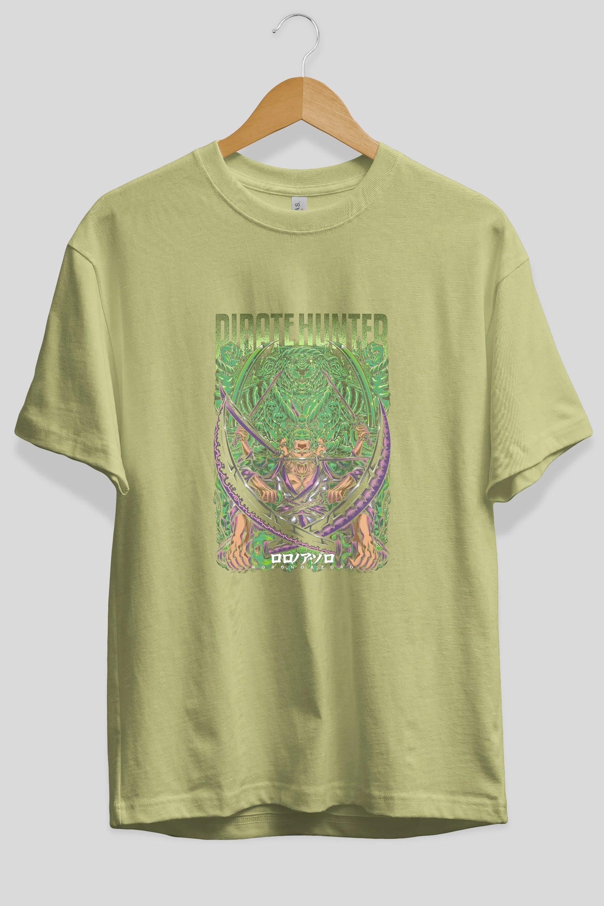 RORONOA ZORO 3 Anime Ön Baskılı Oversize t-shirt %100 pamuk Erkek Kadın Unisex