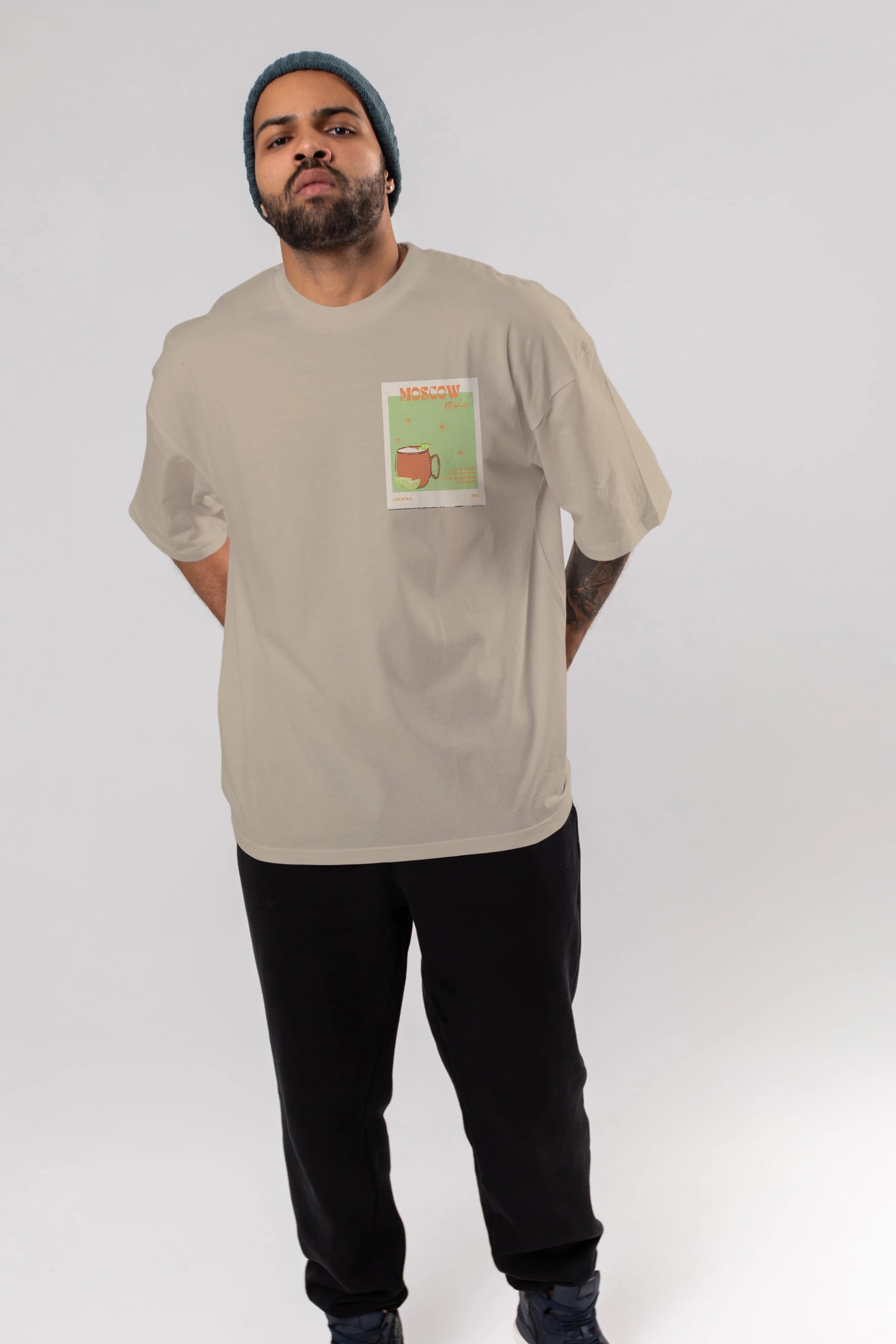 Moscow Mule 2 Ön Sol Baskılı Oversize t-shirt Erkek Kadın Unisex %100 Pamuk Bisiklet Yaka tişort