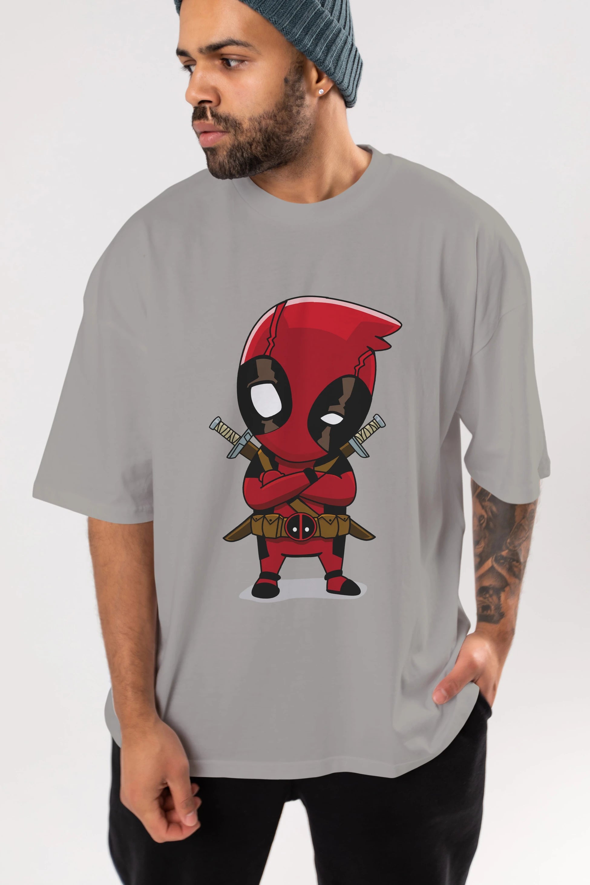 Deadpool (19) Ön Baskılı Oversize t-shirt Erkek Kadın Unisex %100 Pamuk Bisiklet Yaka tişort