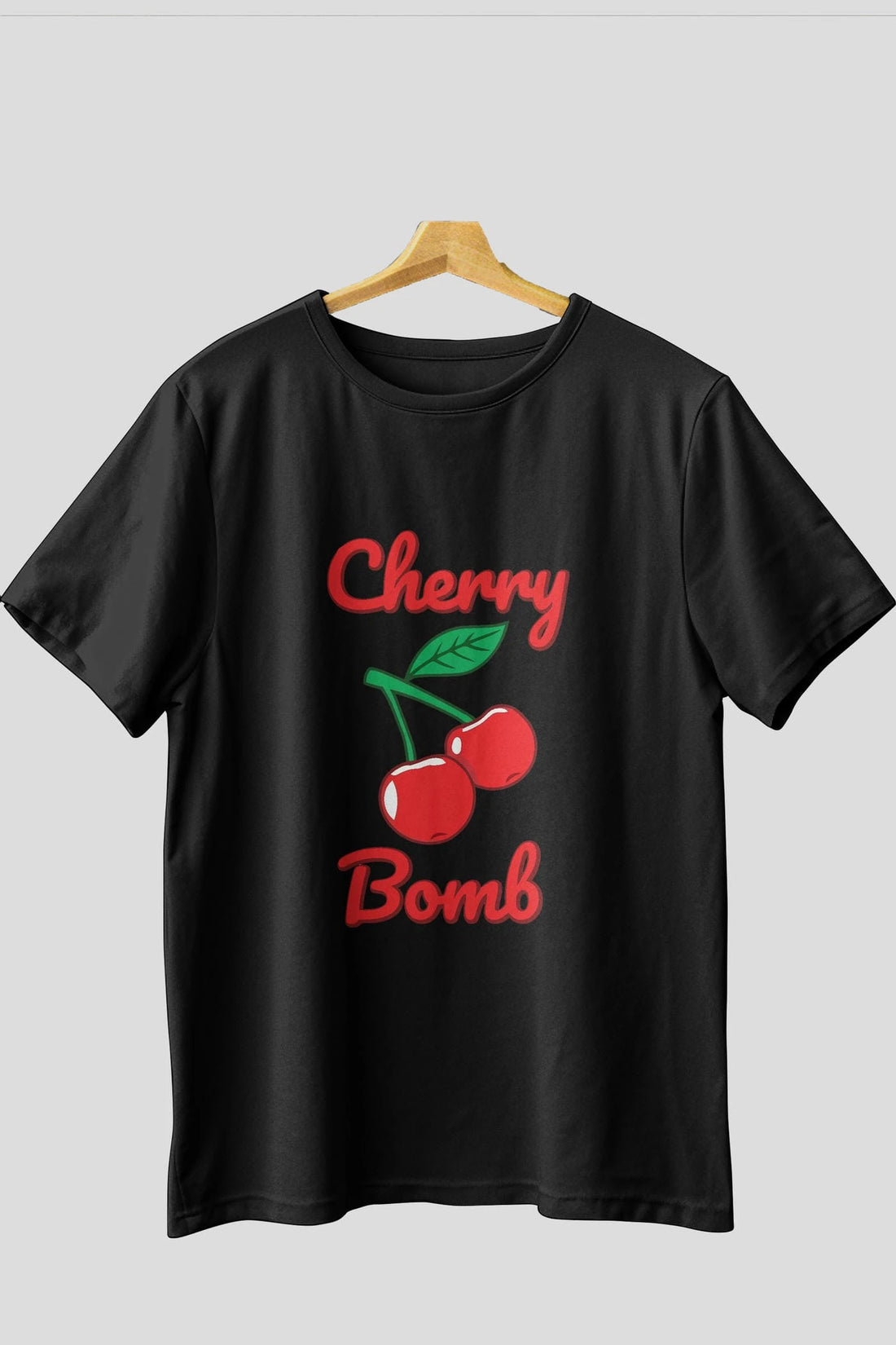 Cherry Bomb Cherries 1 Ön Baskılı Oversize t-shirt Erkek Kadın Pamuk Bisiklet Yaka tişort